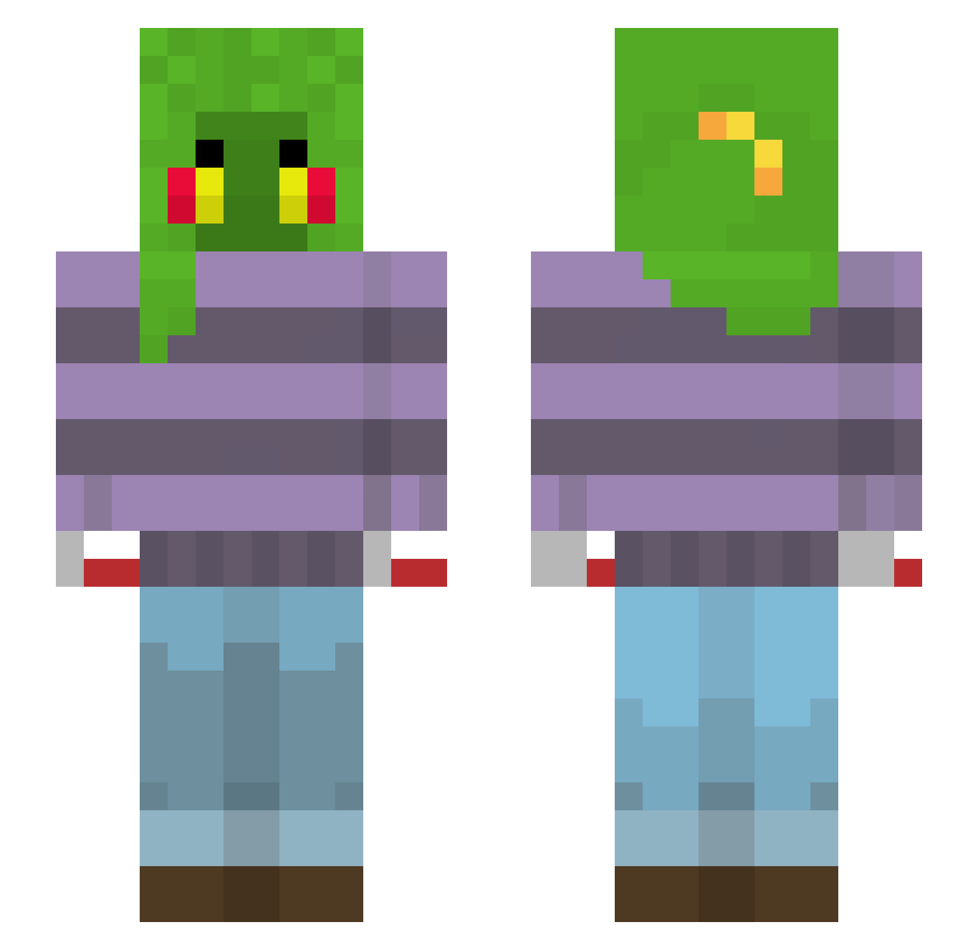 ArrowUwU Minecraft skin, front and back view