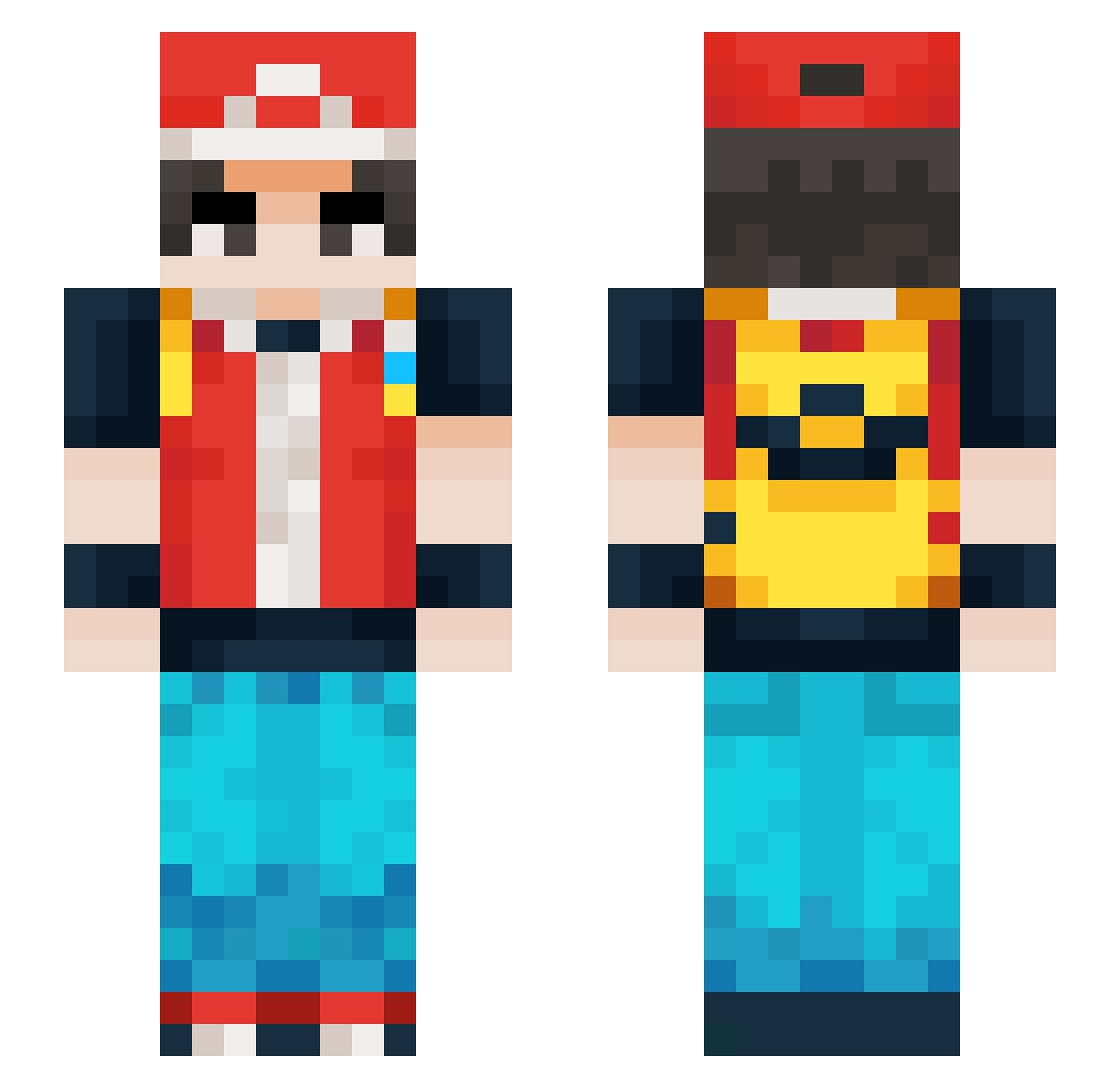 Zero7231 Minecraft skin, front and back view
