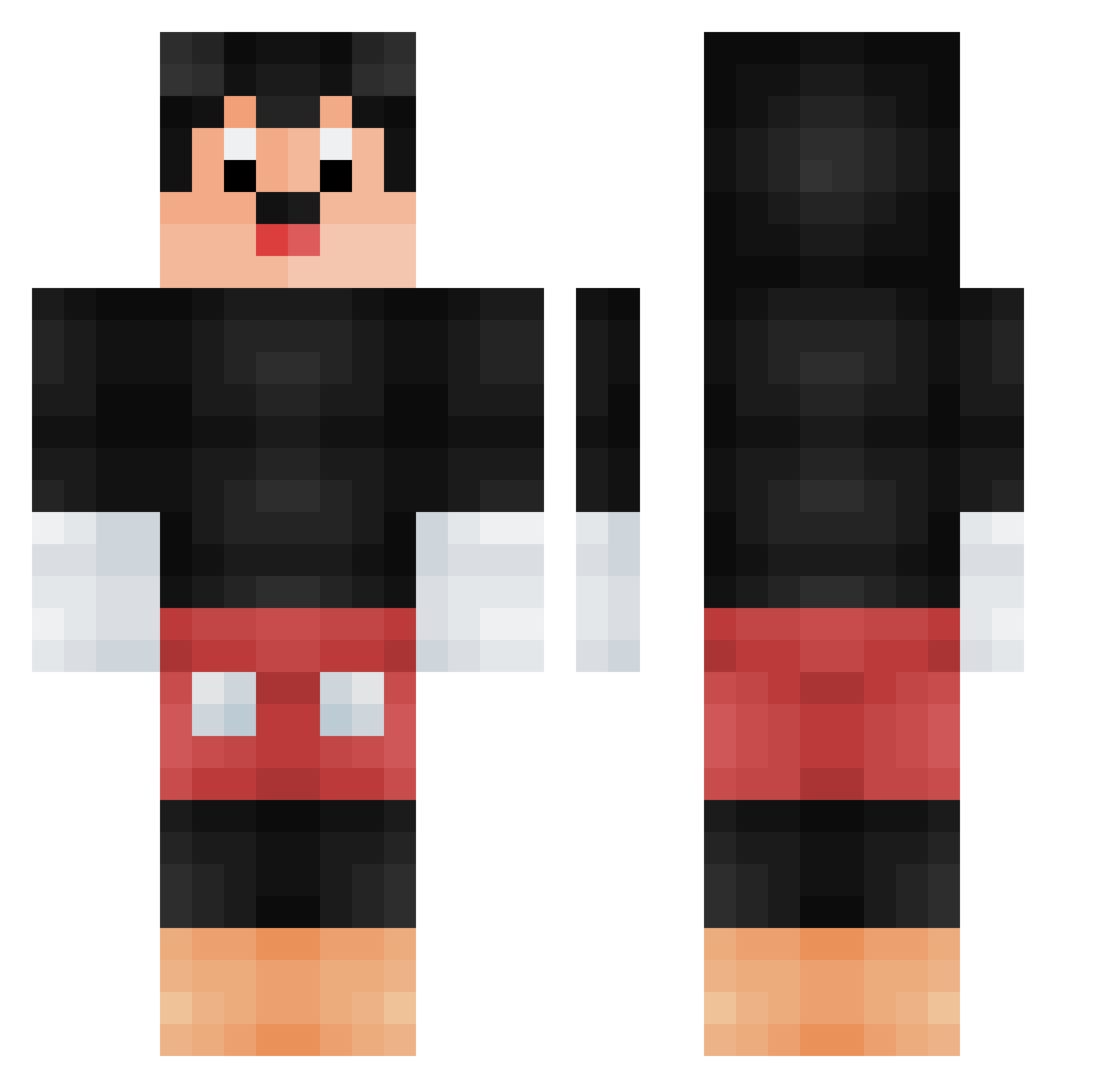 HBigBoy Minecraft skin, front and back view