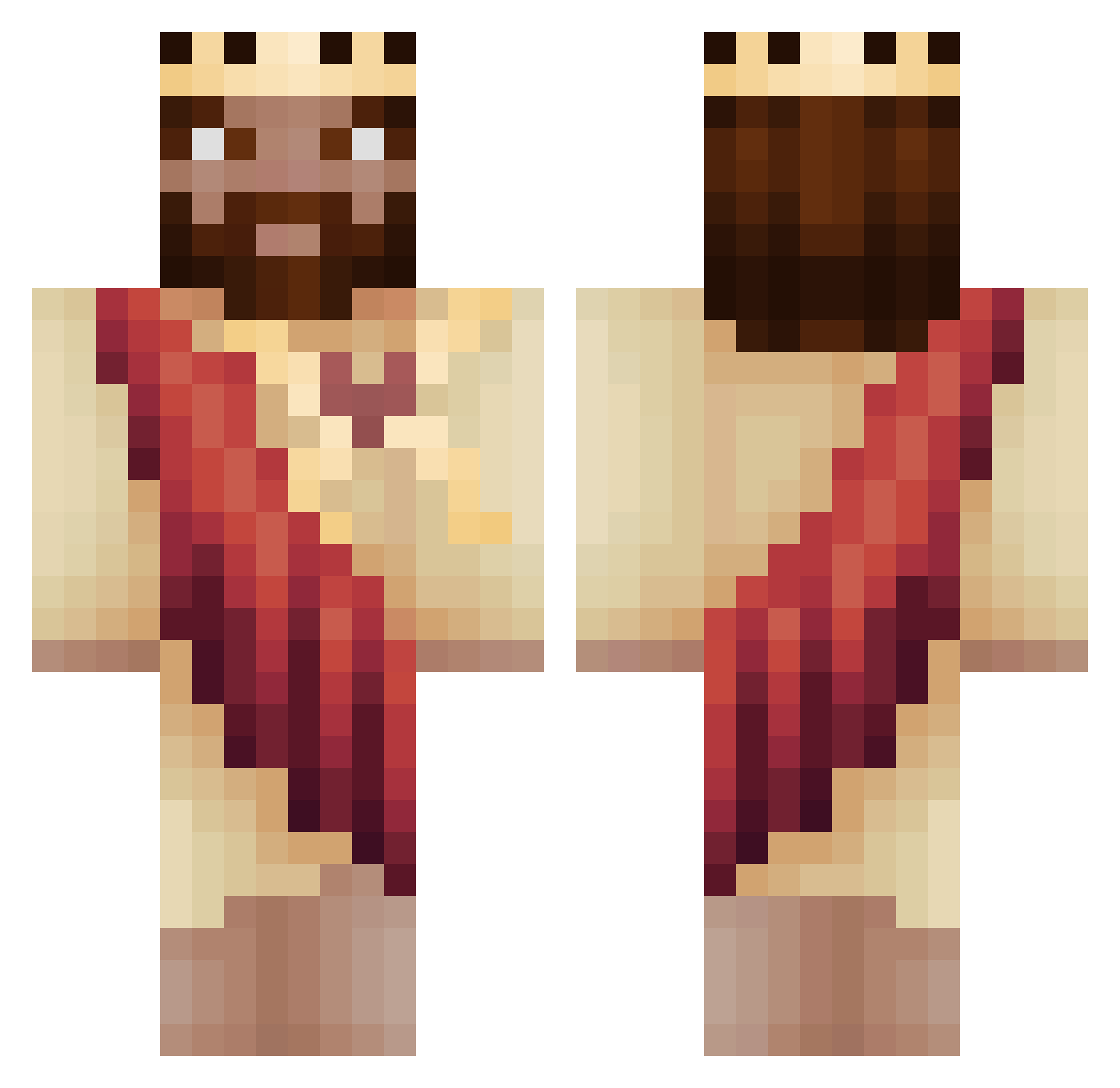 BadussyFart Minecraft skin, front and back view