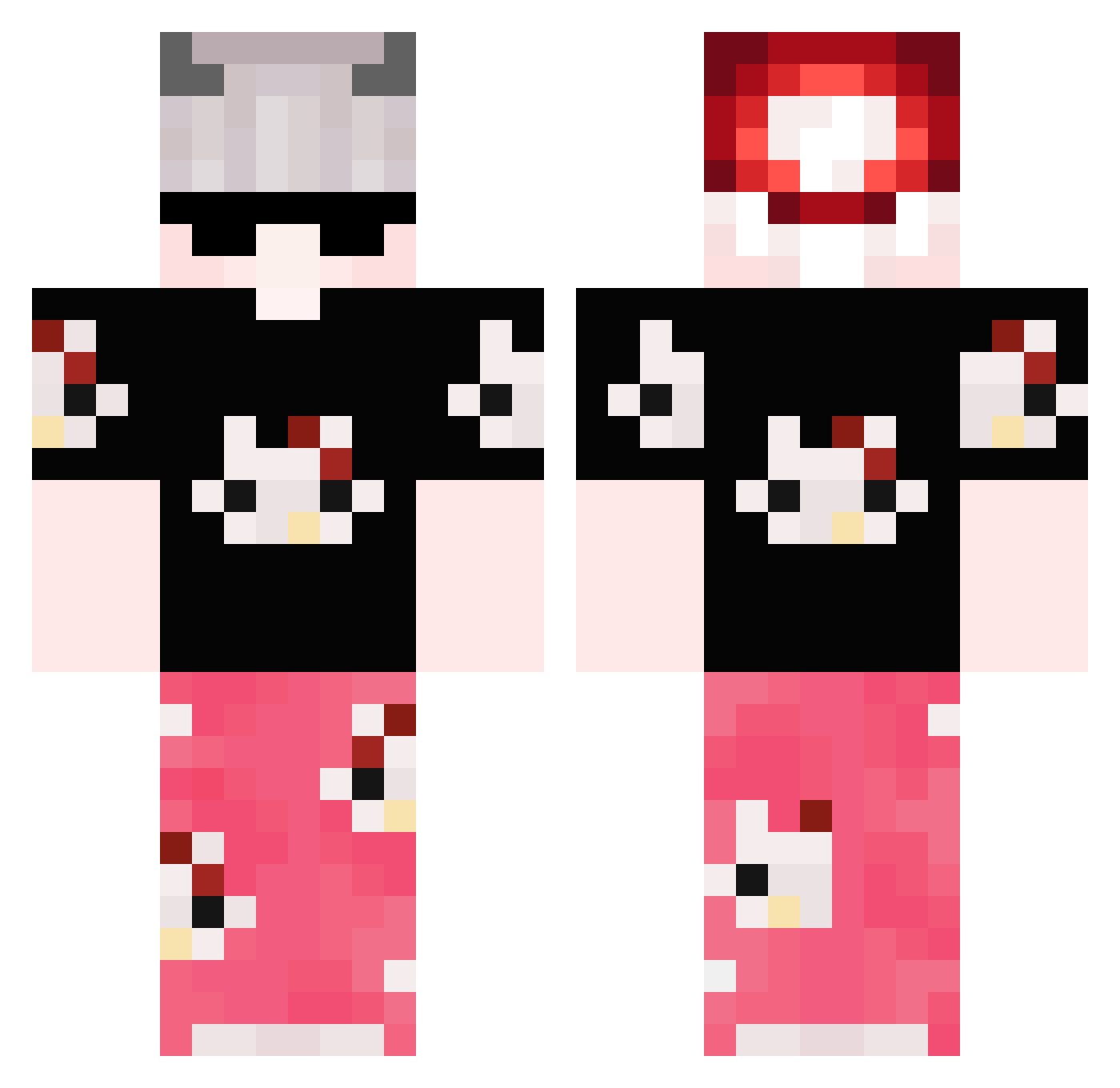 dinoracers Minecraft skin, front and back view