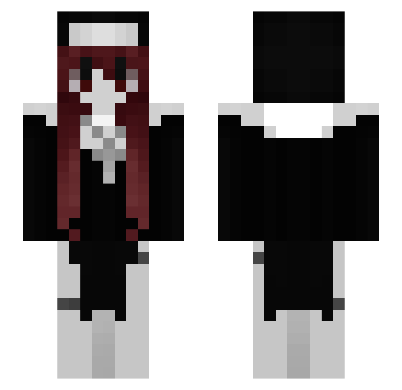 Kiwazumi Minecraft skin, front and back view