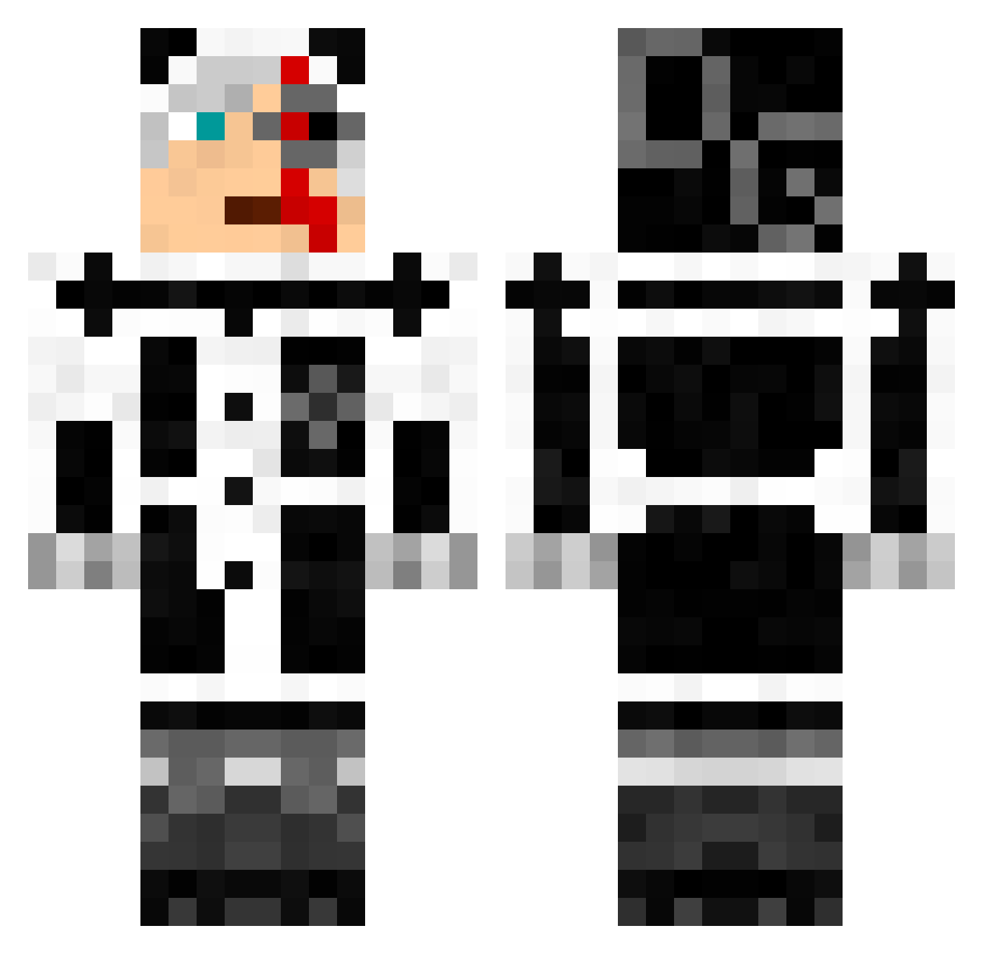 Collages Minecraft skin, front and back view