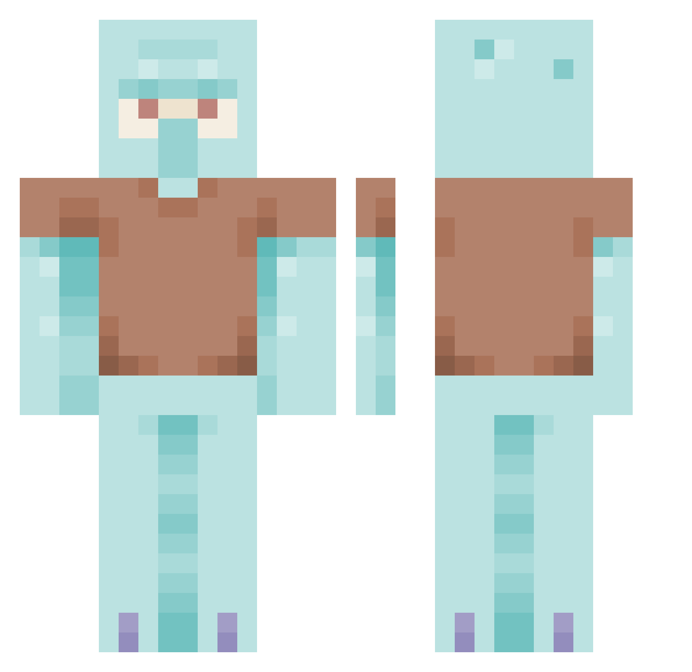 founded_Zero Minecraft skin, front and back view