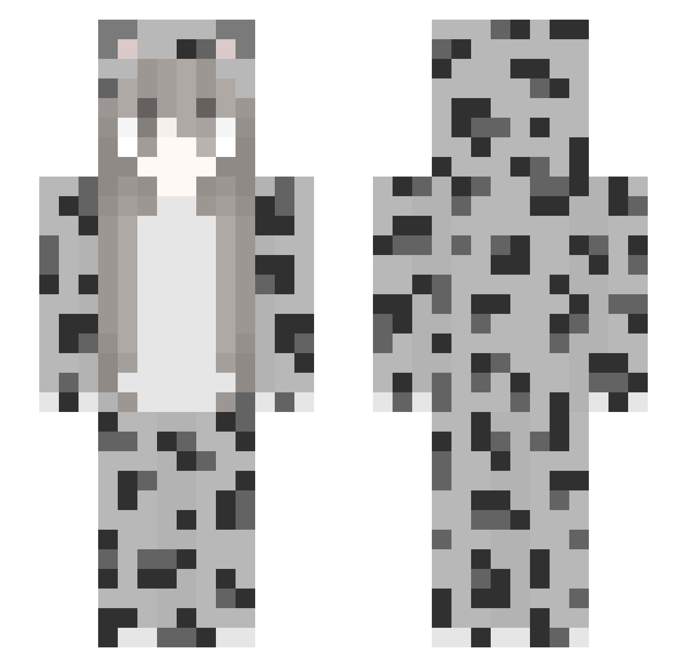 Kh0rpse Minecraft skin, front and back view