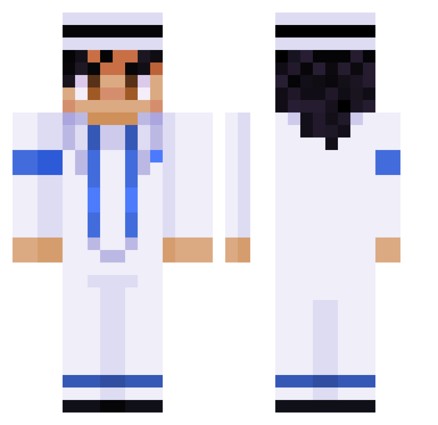 Rinkeri Minecraft skin, front and back view