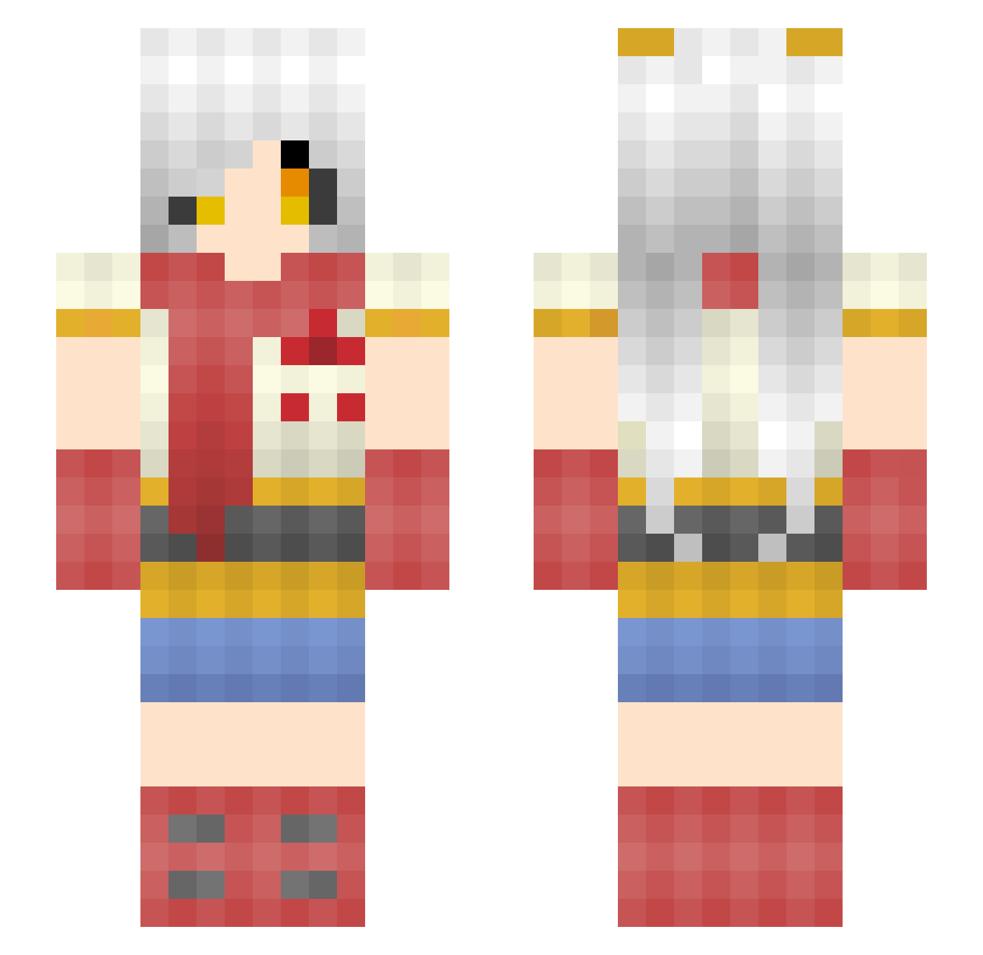 animelover300 Minecraft skin, front and back view