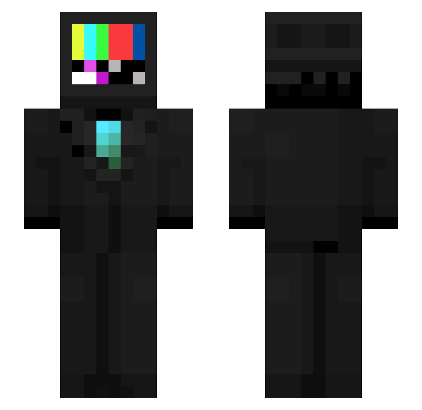 RicinInMyRice Minecraft skin, front and back view