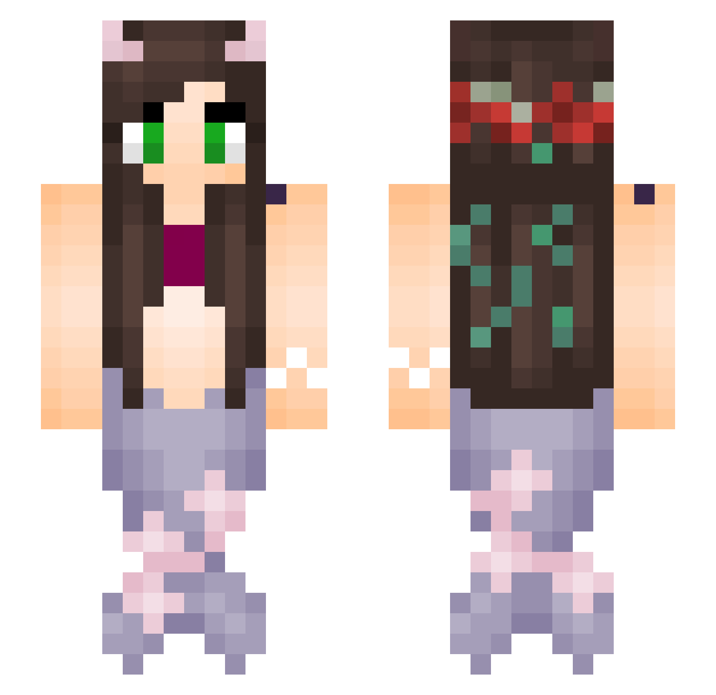 oOD3nisOo Minecraft skin, front and back view