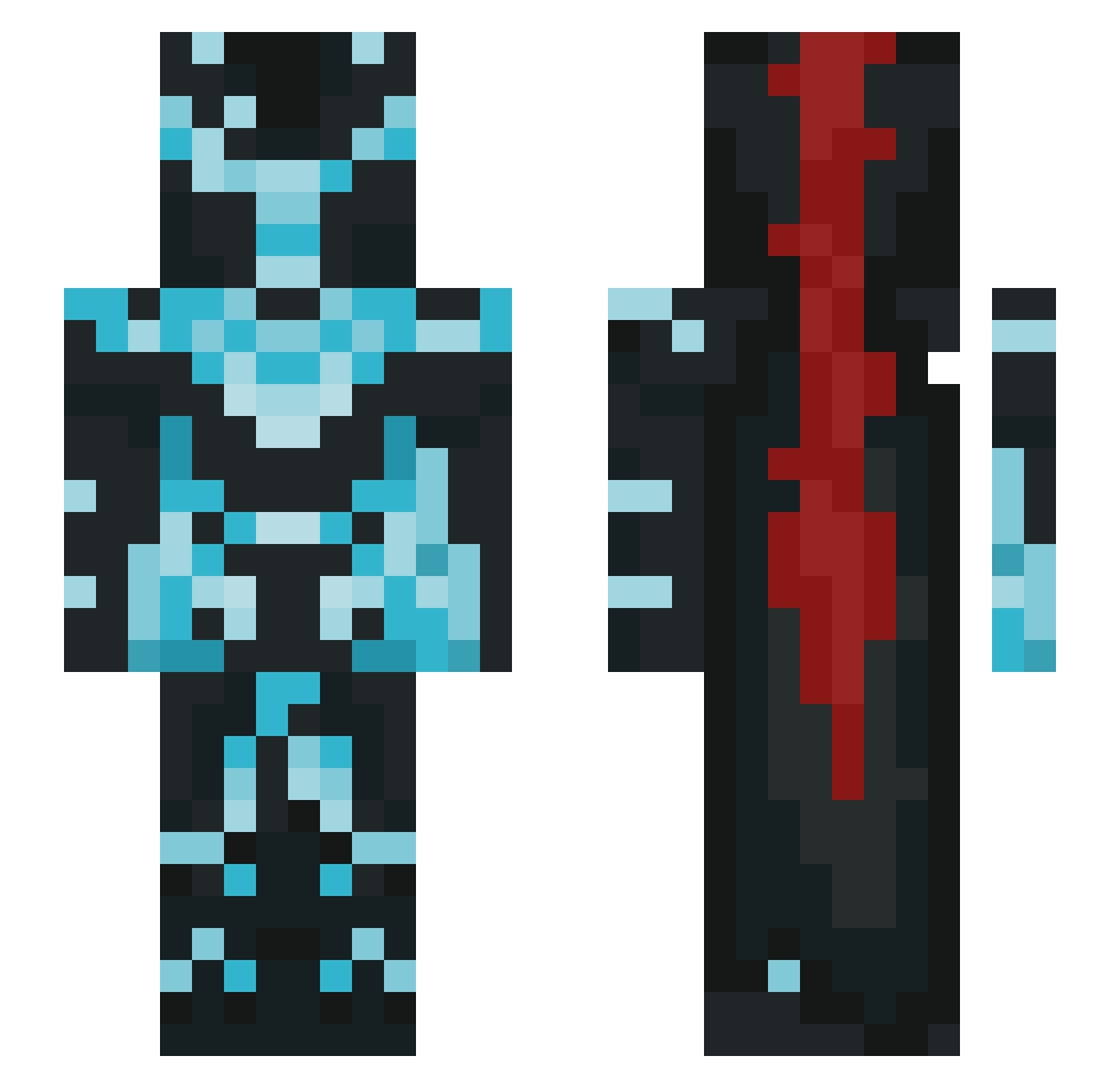 Lgogeta Minecraft skin, front and back view