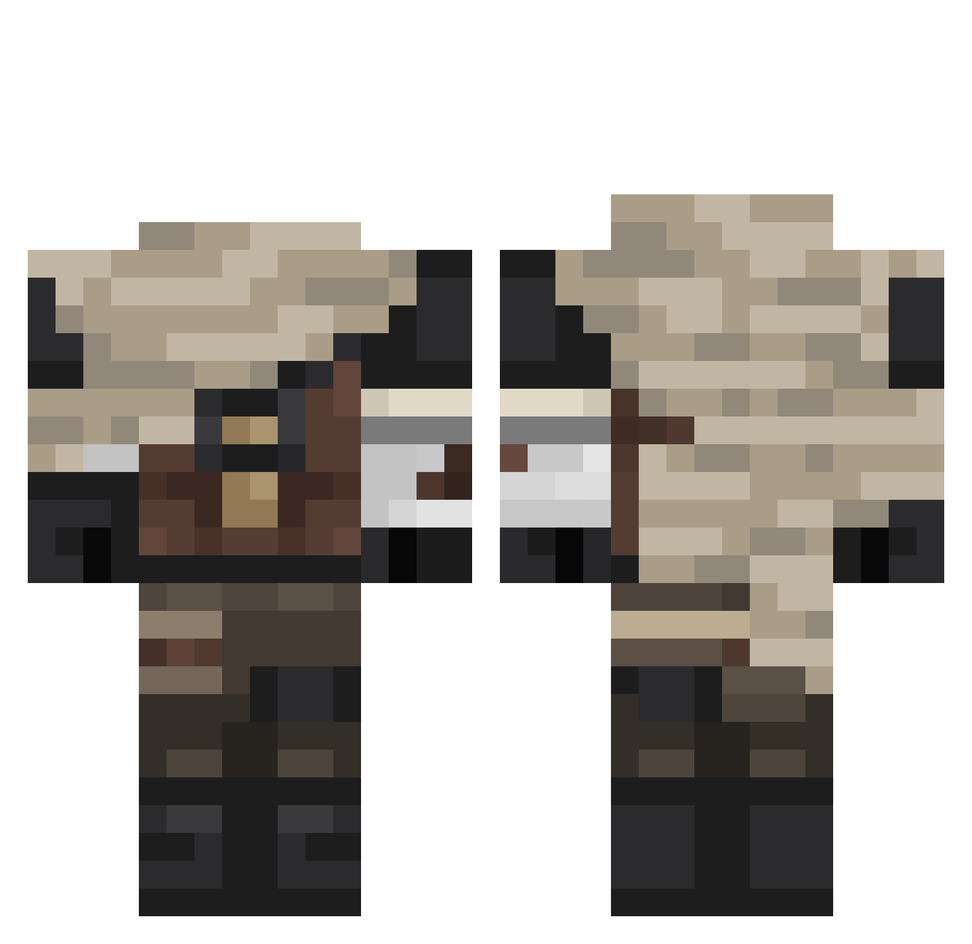 UntoldUmbra Minecraft skin, front and back view