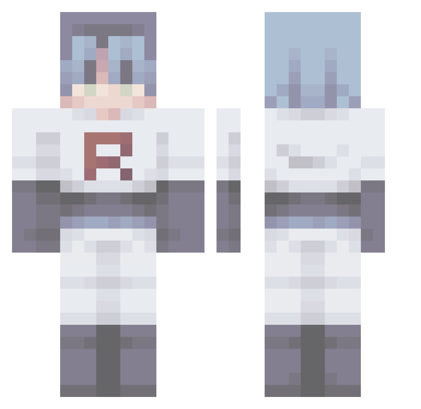 Auron1127 Minecraft skin, front and back view