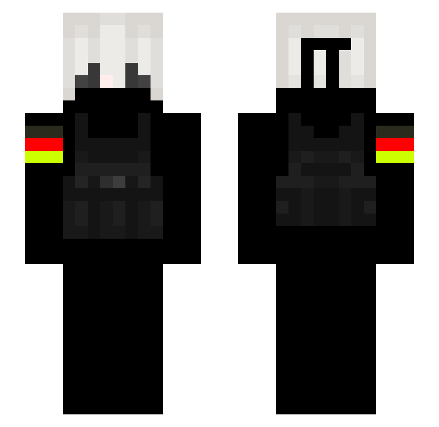mlody_cheetos Minecraft skin, front and back view