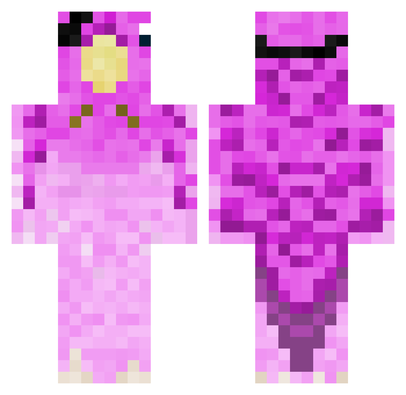Bastian2630 Minecraft skin, front and back view