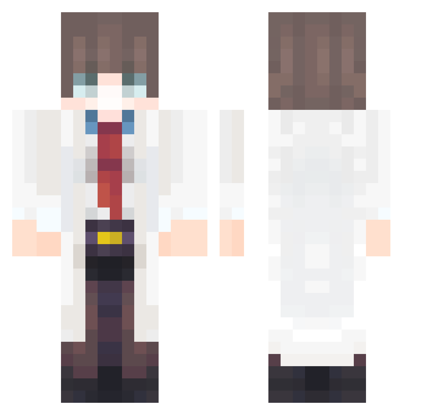 CraftixYT Minecraft skin, front and back view