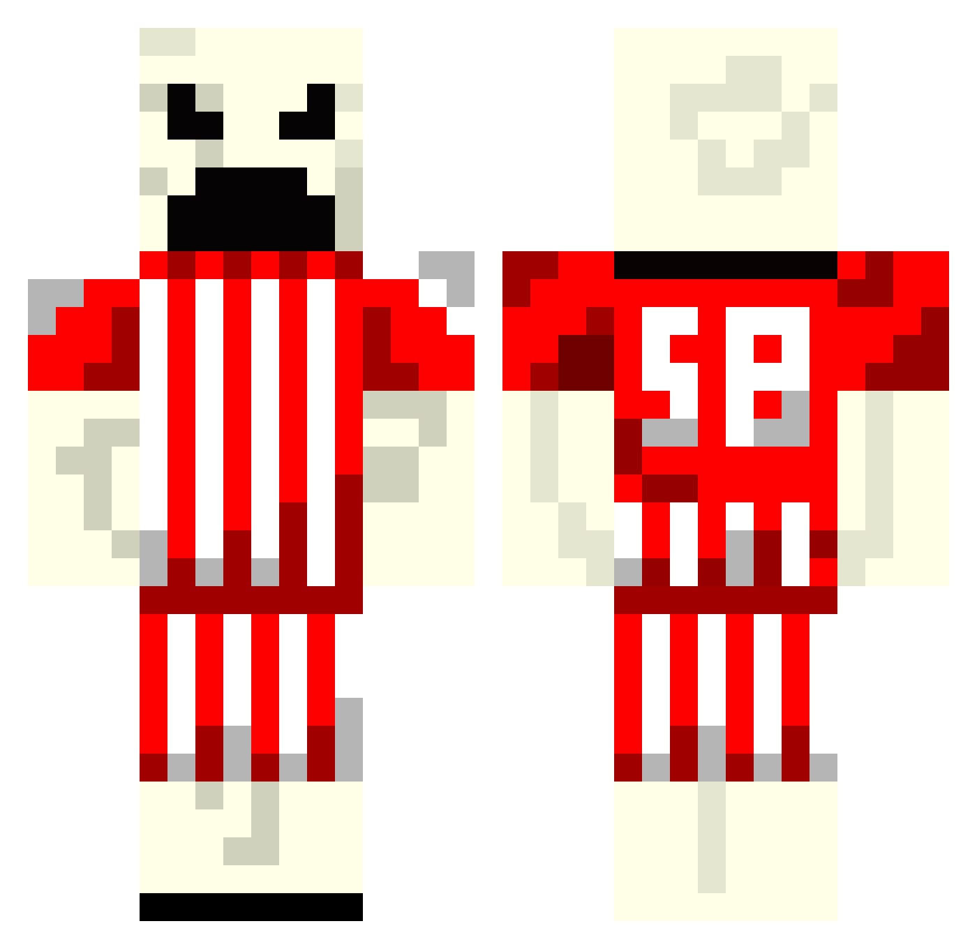 Naxteam58 Minecraft skin, front and back view