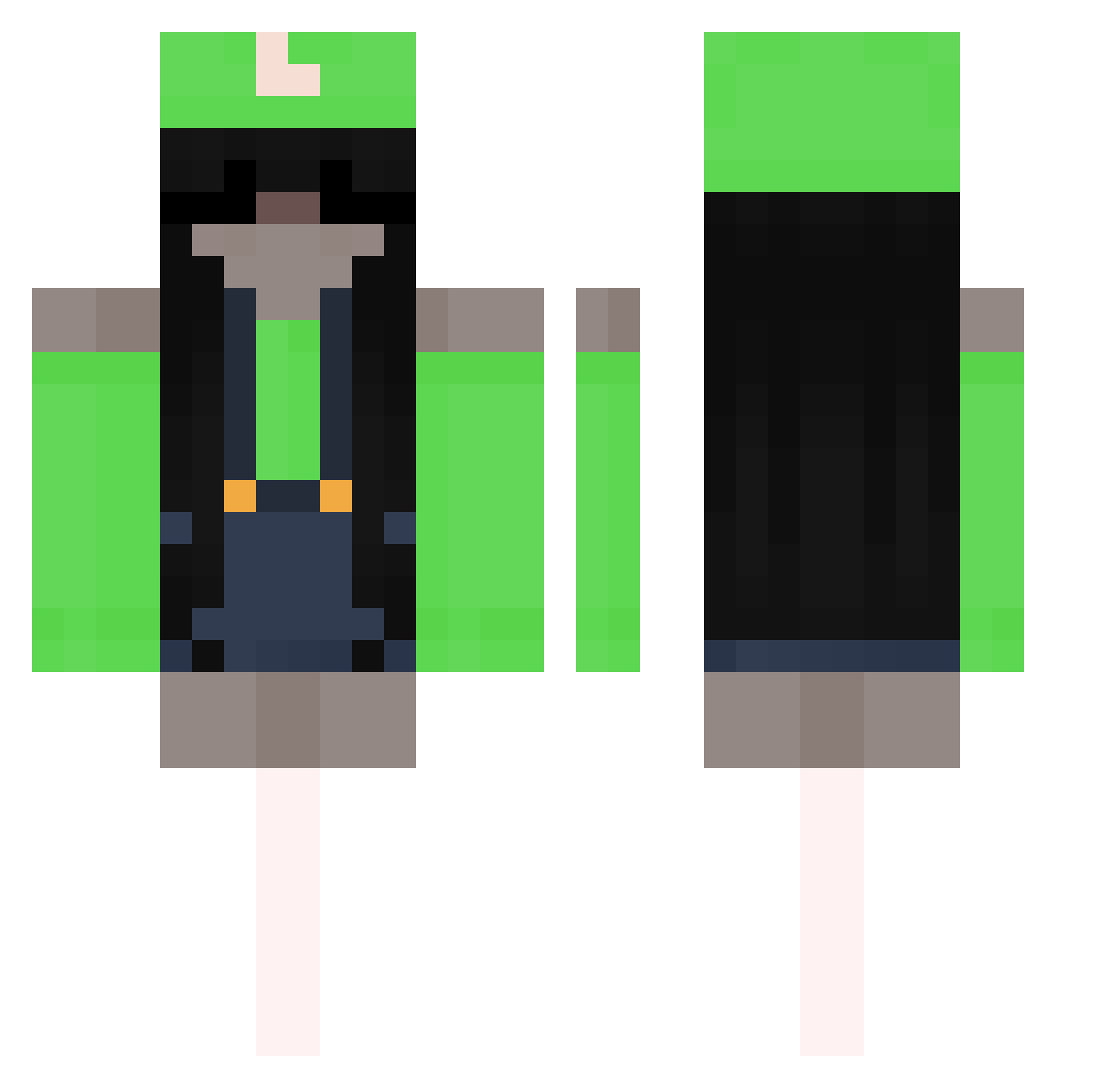 gothique_ Minecraft skin, front and back view