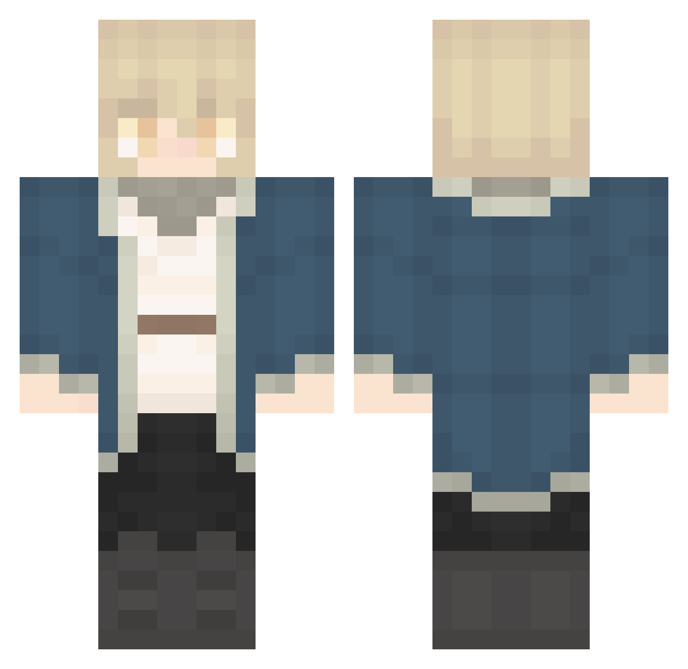 TheDukeErisia Minecraft skin, front and back view