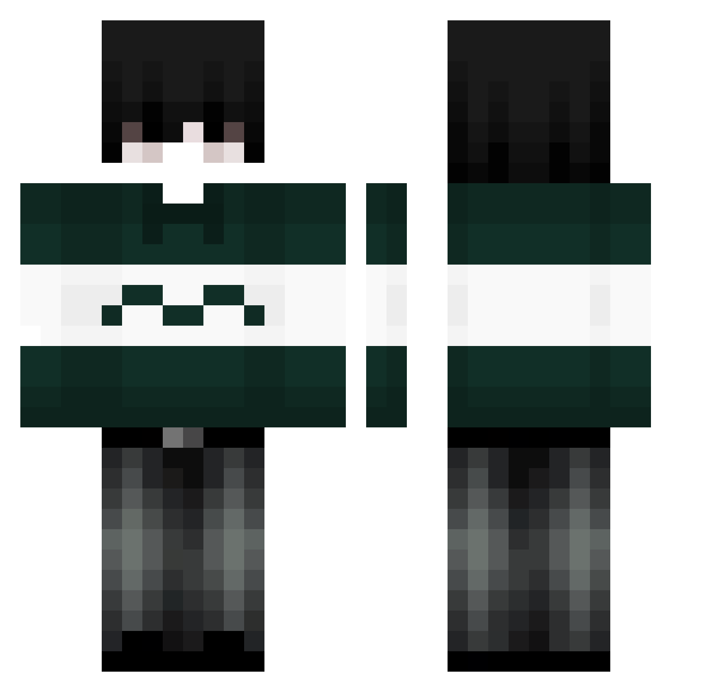 MrOpao Minecraft skin, front and back view