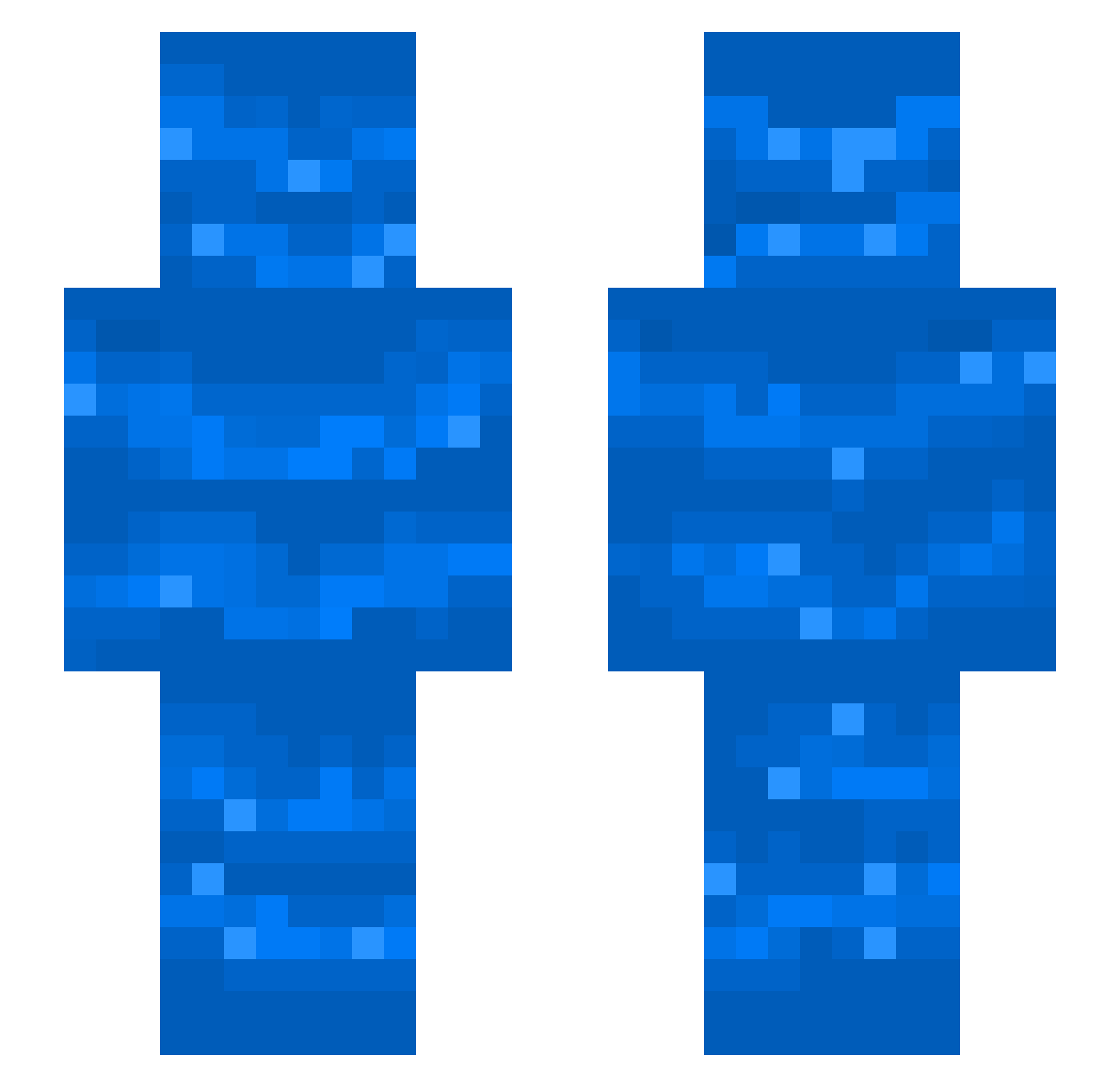 Exrtza Minecraft skin, front and back view