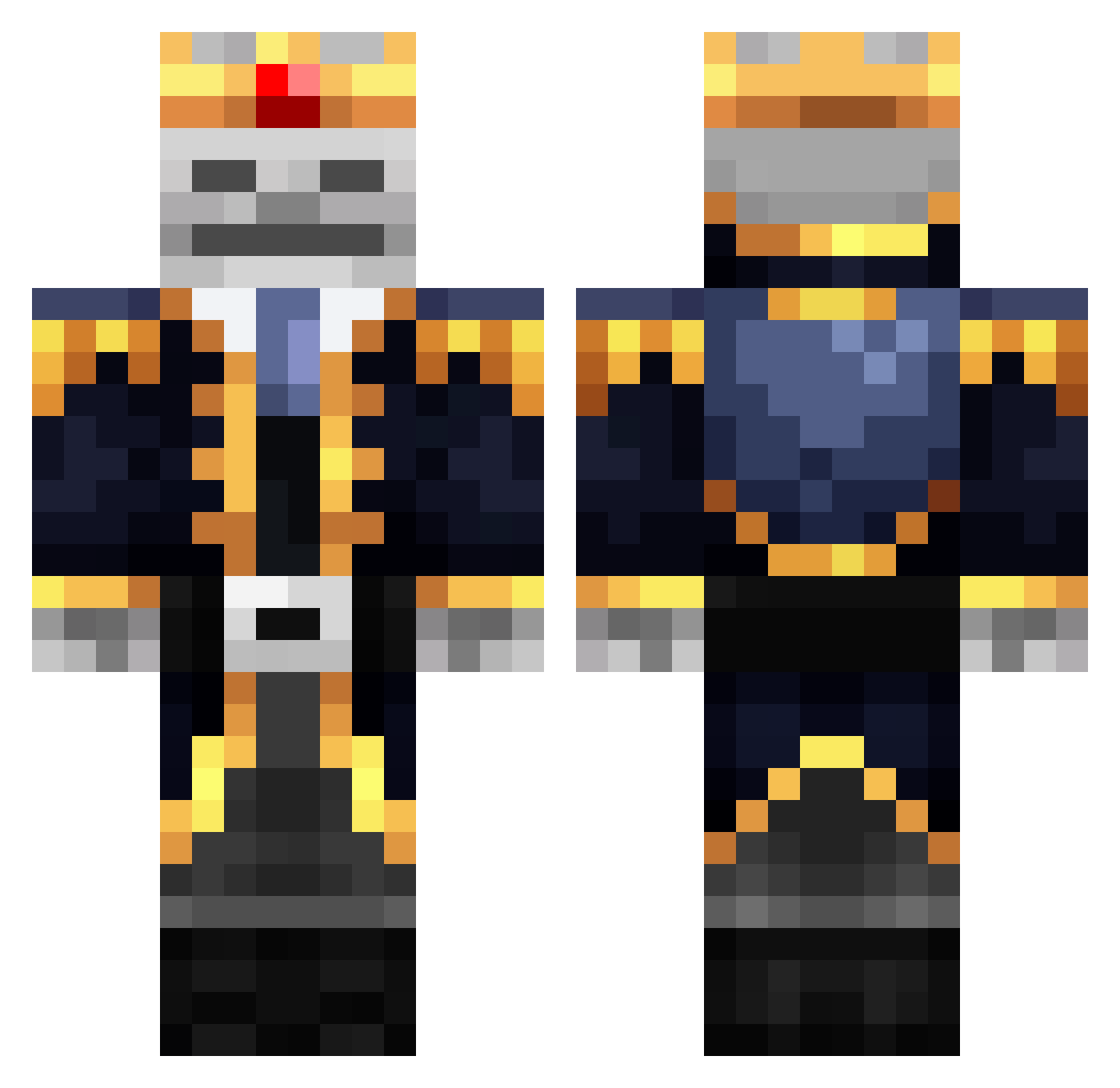 Pan_Rock3 Minecraft skin, front and back view