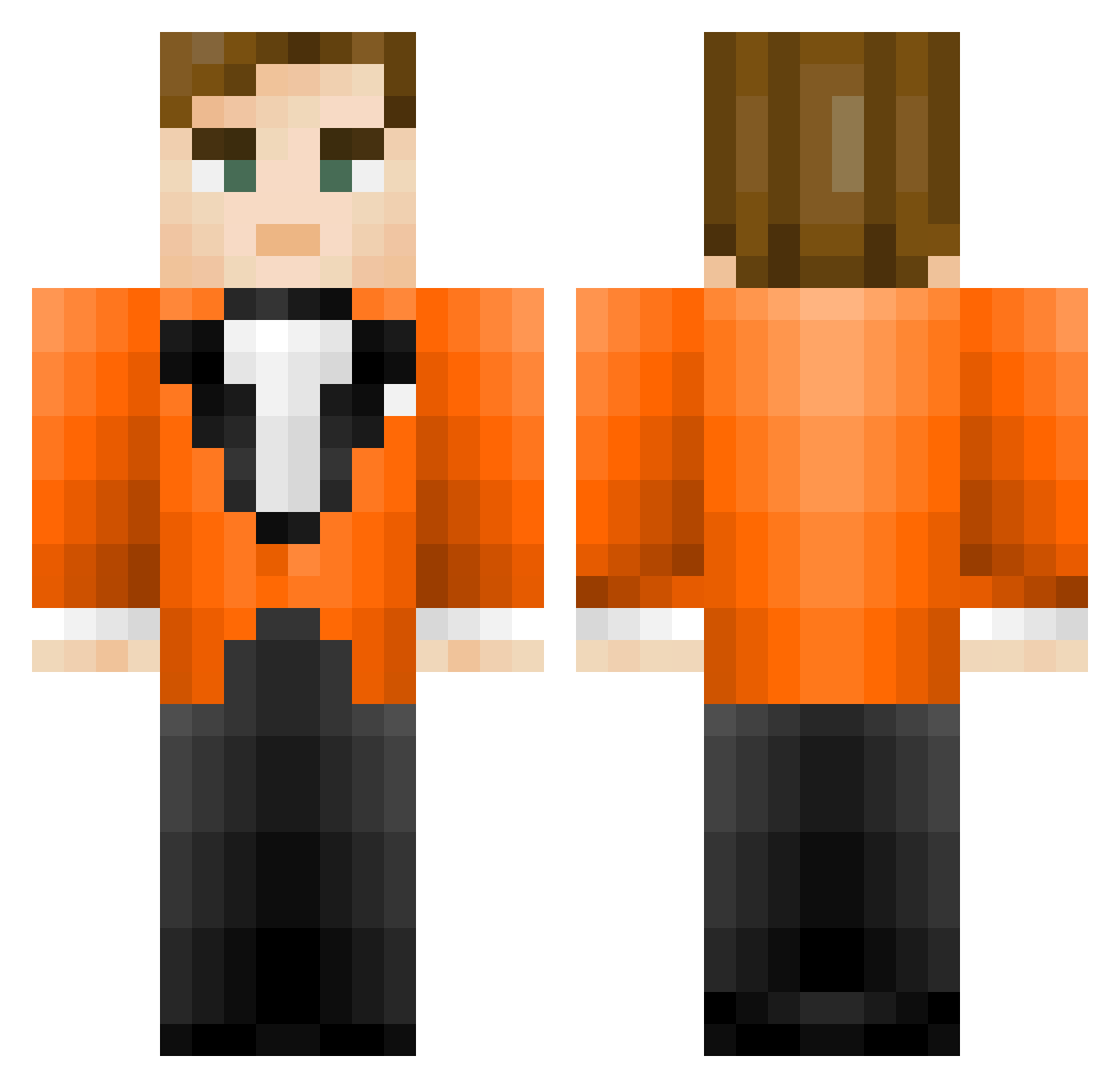 Scrivna Minecraft skin, front and back view