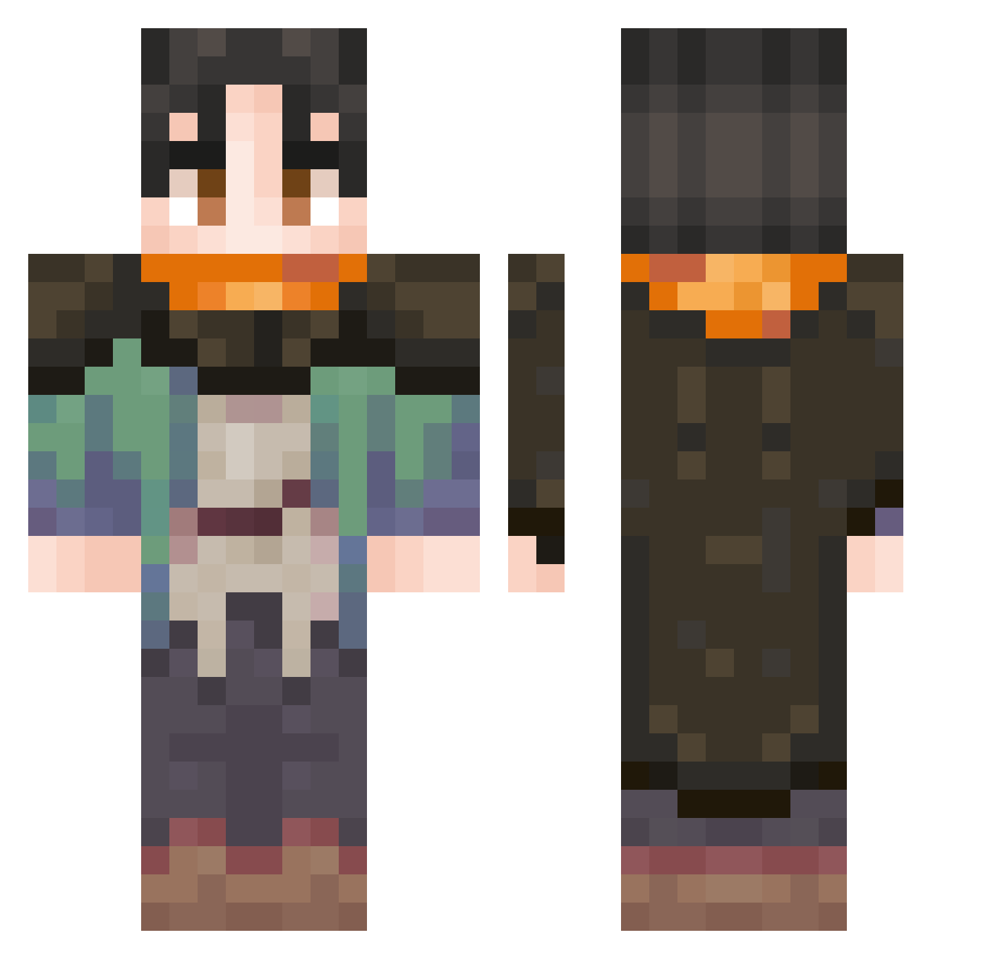LLLAVACHICKEN Minecraft skin, front and back view