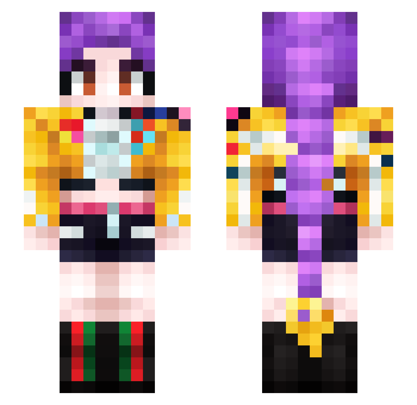 WBuilderr Minecraft skin, front and back view