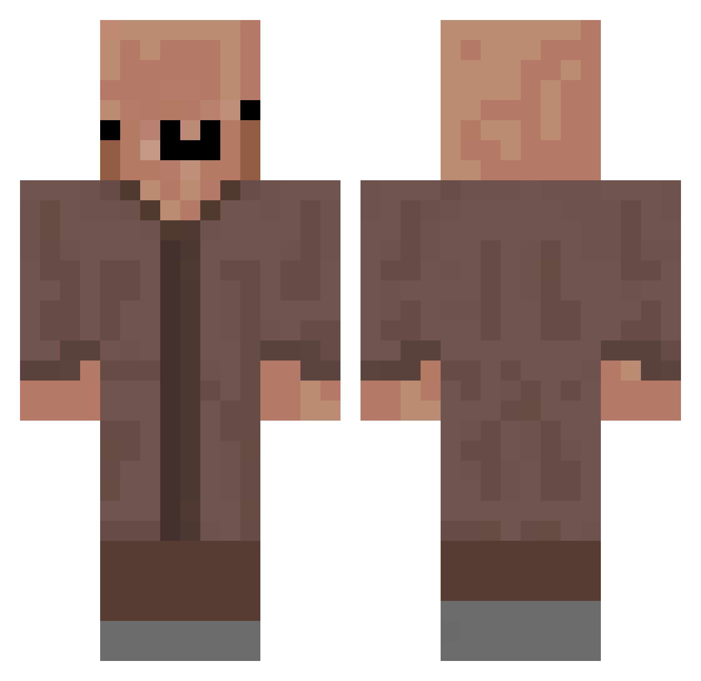 HugeBanana21 Minecraft skin, front and back view