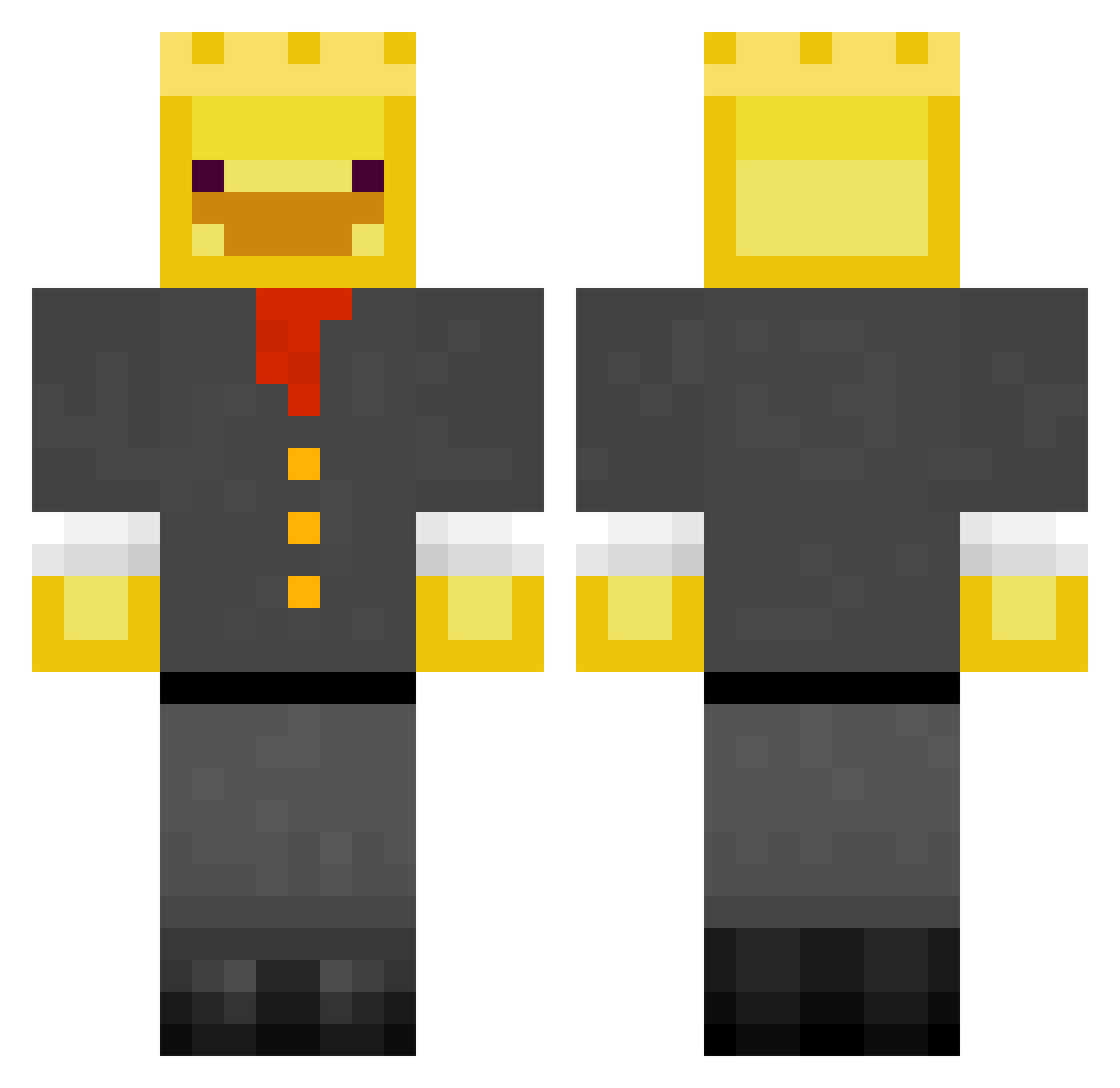 unknownduckMC Minecraft skin, front and back view