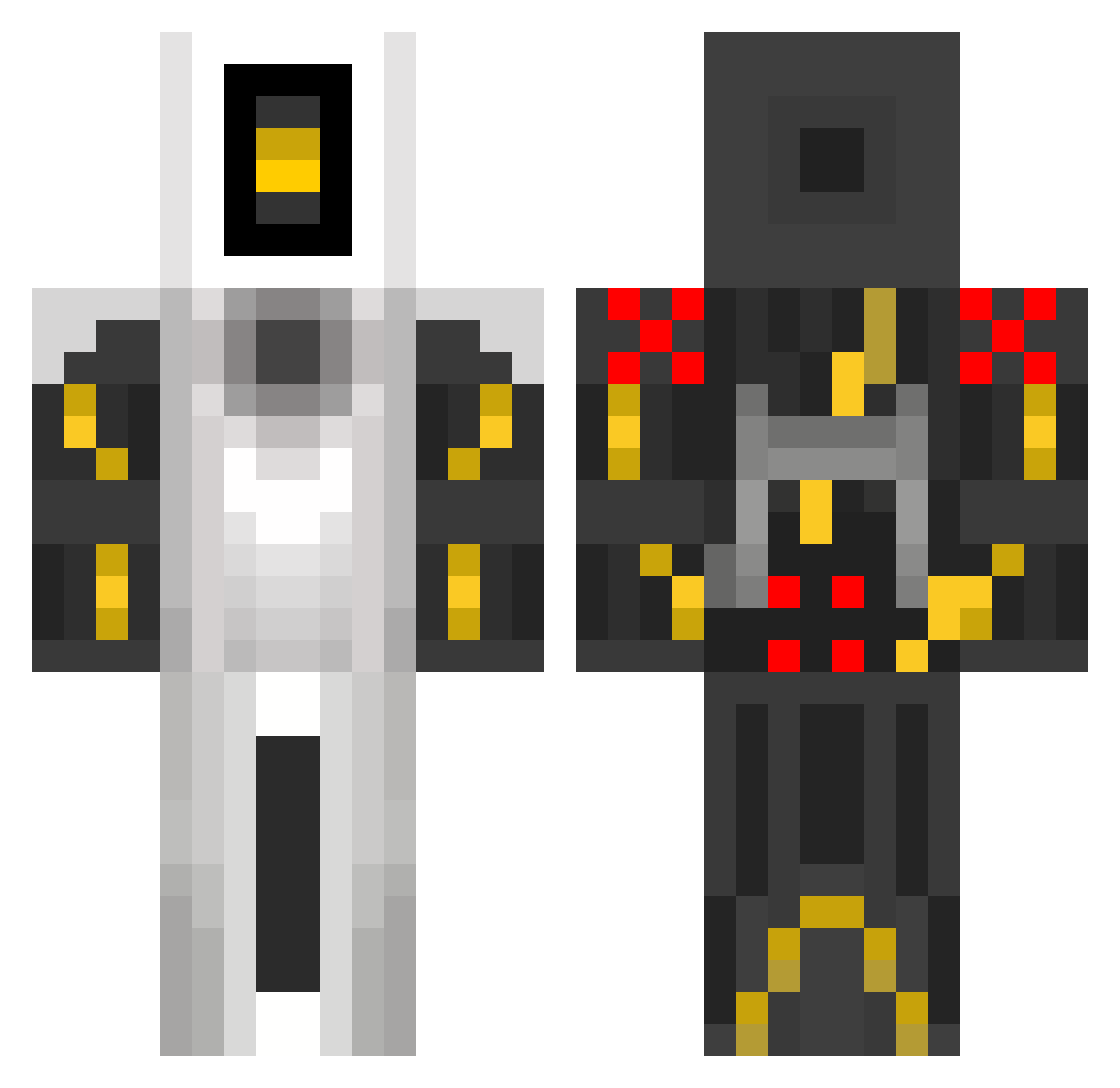 Cavalcade Minecraft skin, front and back view