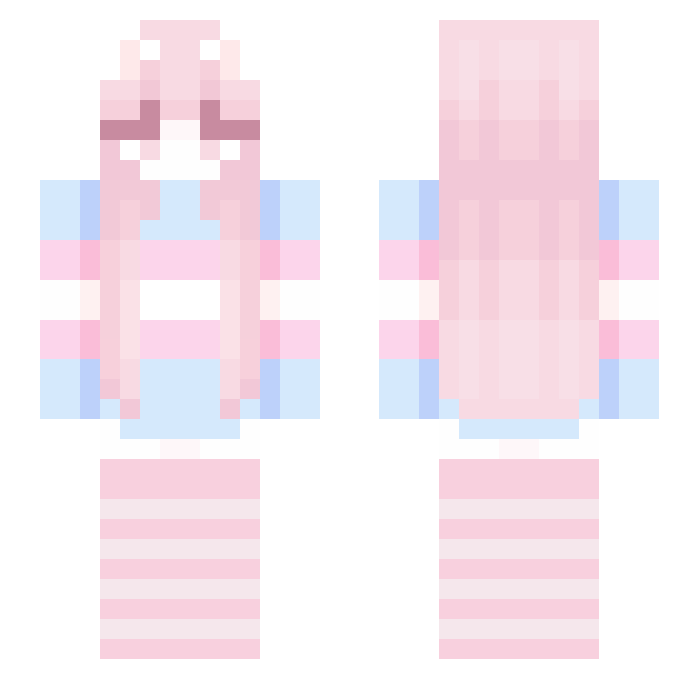V0IDWarriorGirl Minecraft skin, front and back view