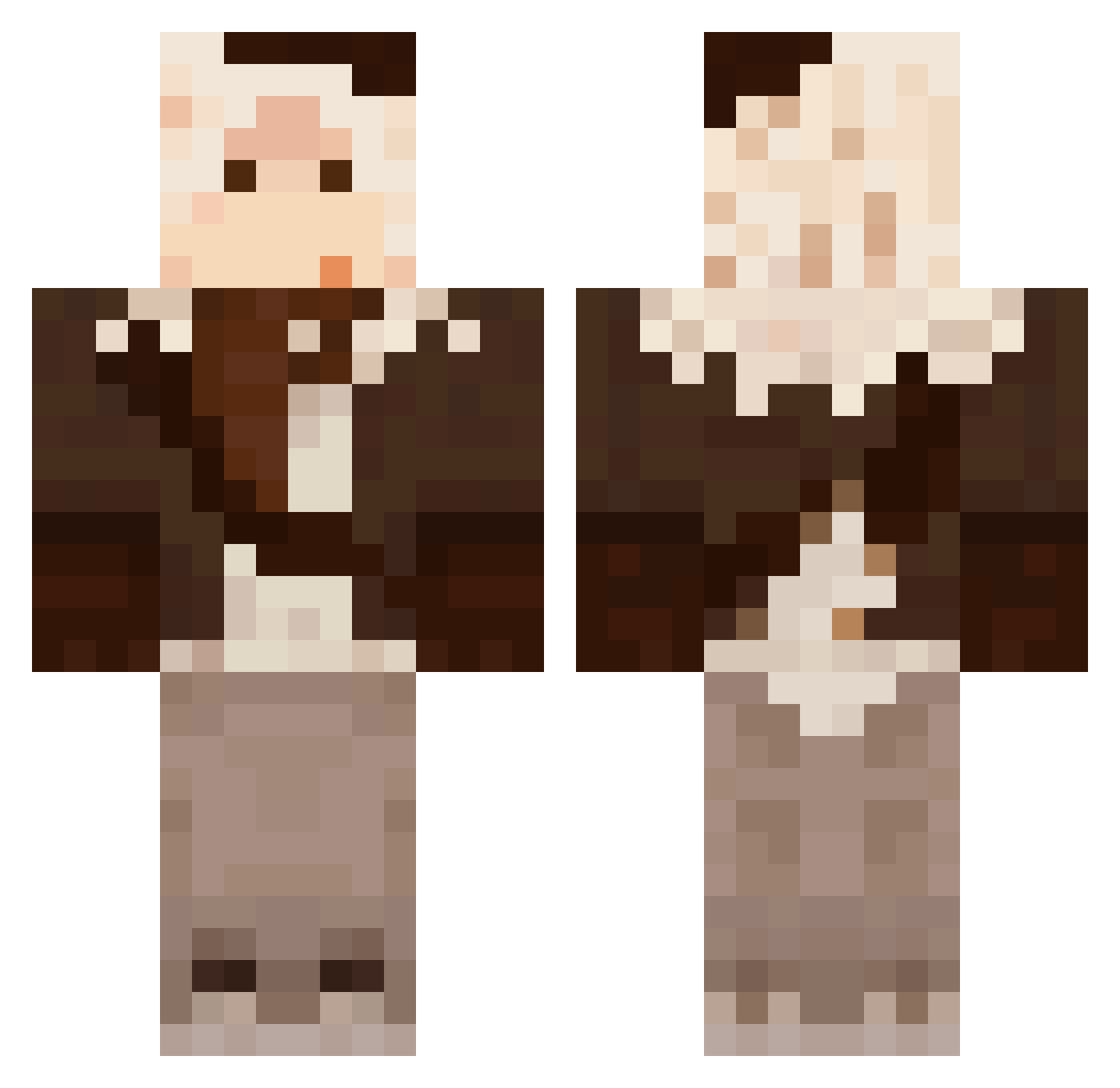 SANDORAmix Minecraft skin, front and back view
