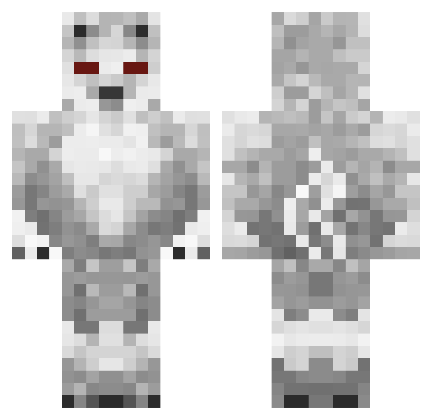Salusta Minecraft skin, front and back view