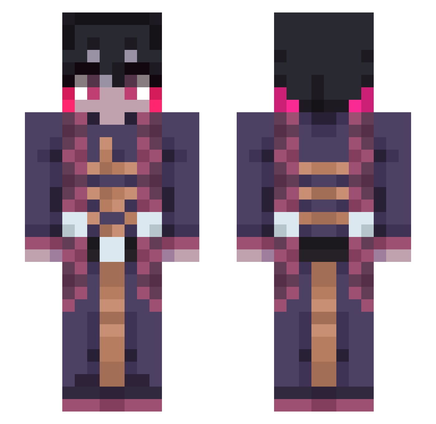 StormiiMC Minecraft skin, front and back view