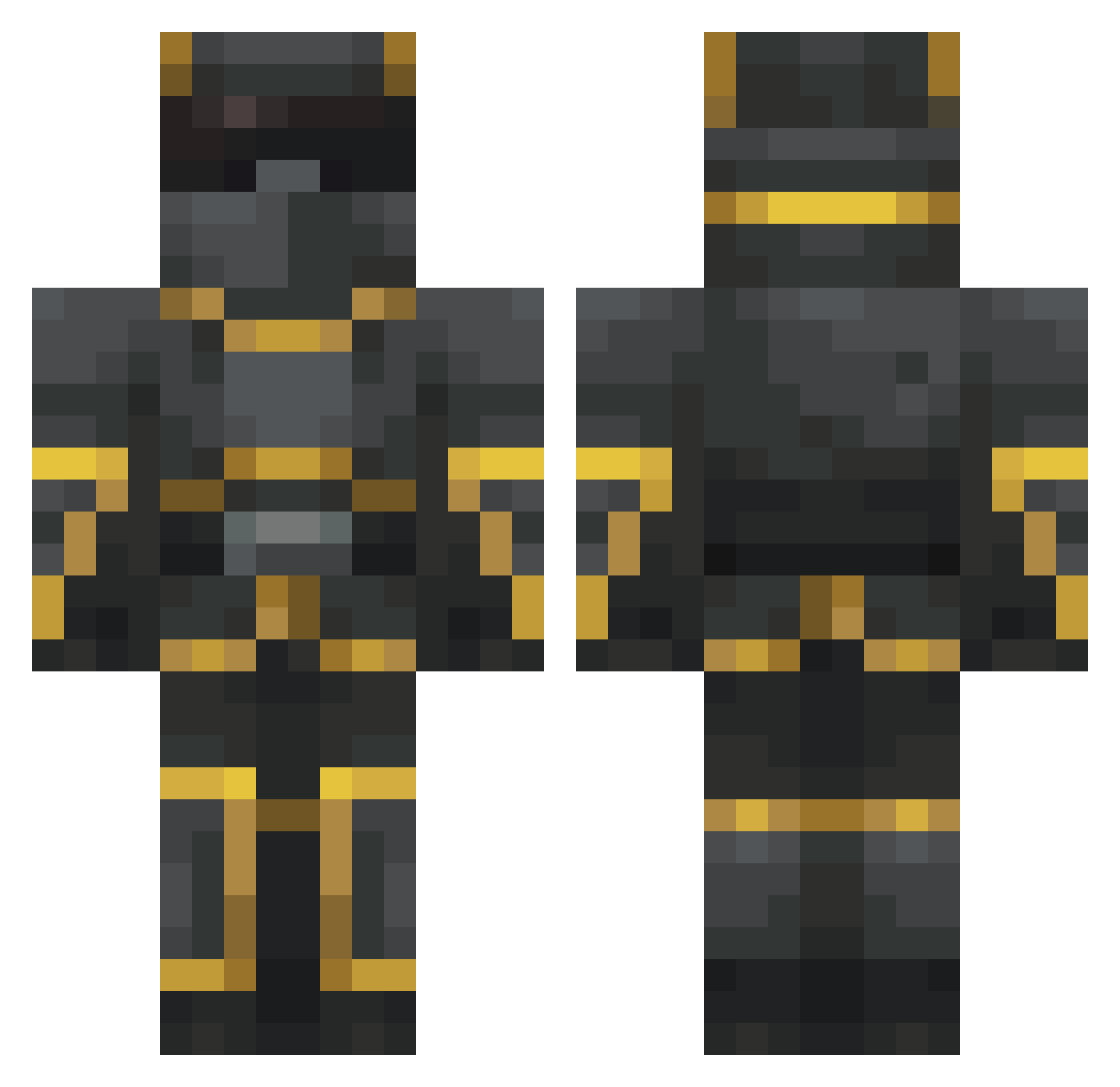 kolegazkopalni Minecraft skin, front and back view