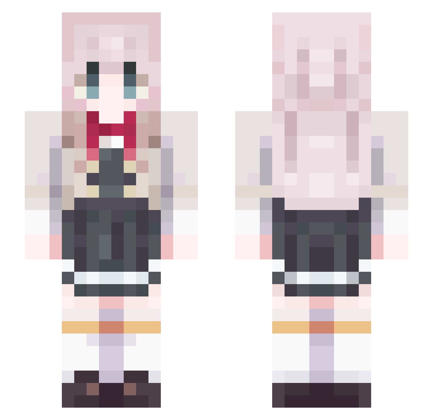 jakwelin Minecraft skin, front and back view