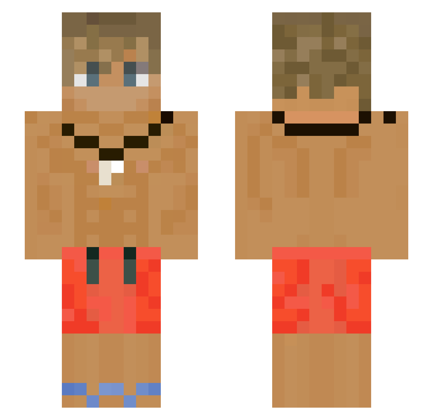 CatchingWaves Minecraft skin, front and back view