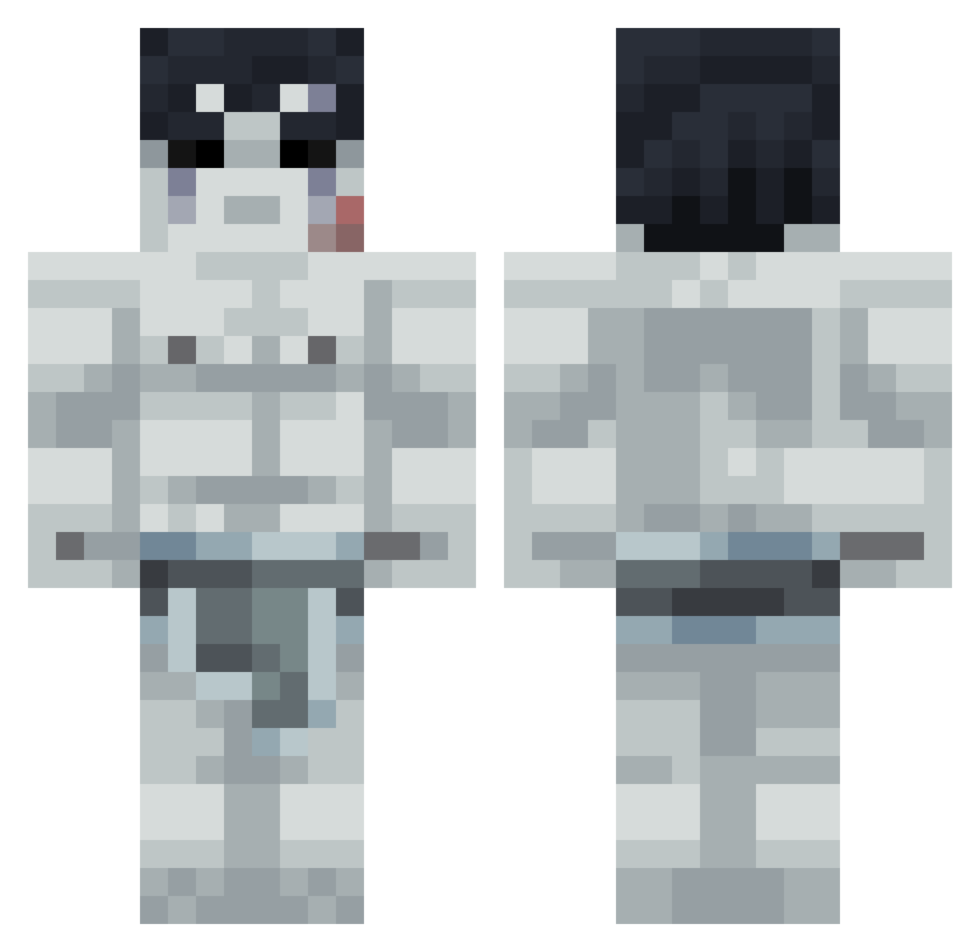 Midnights21 Minecraft skin, front and back view