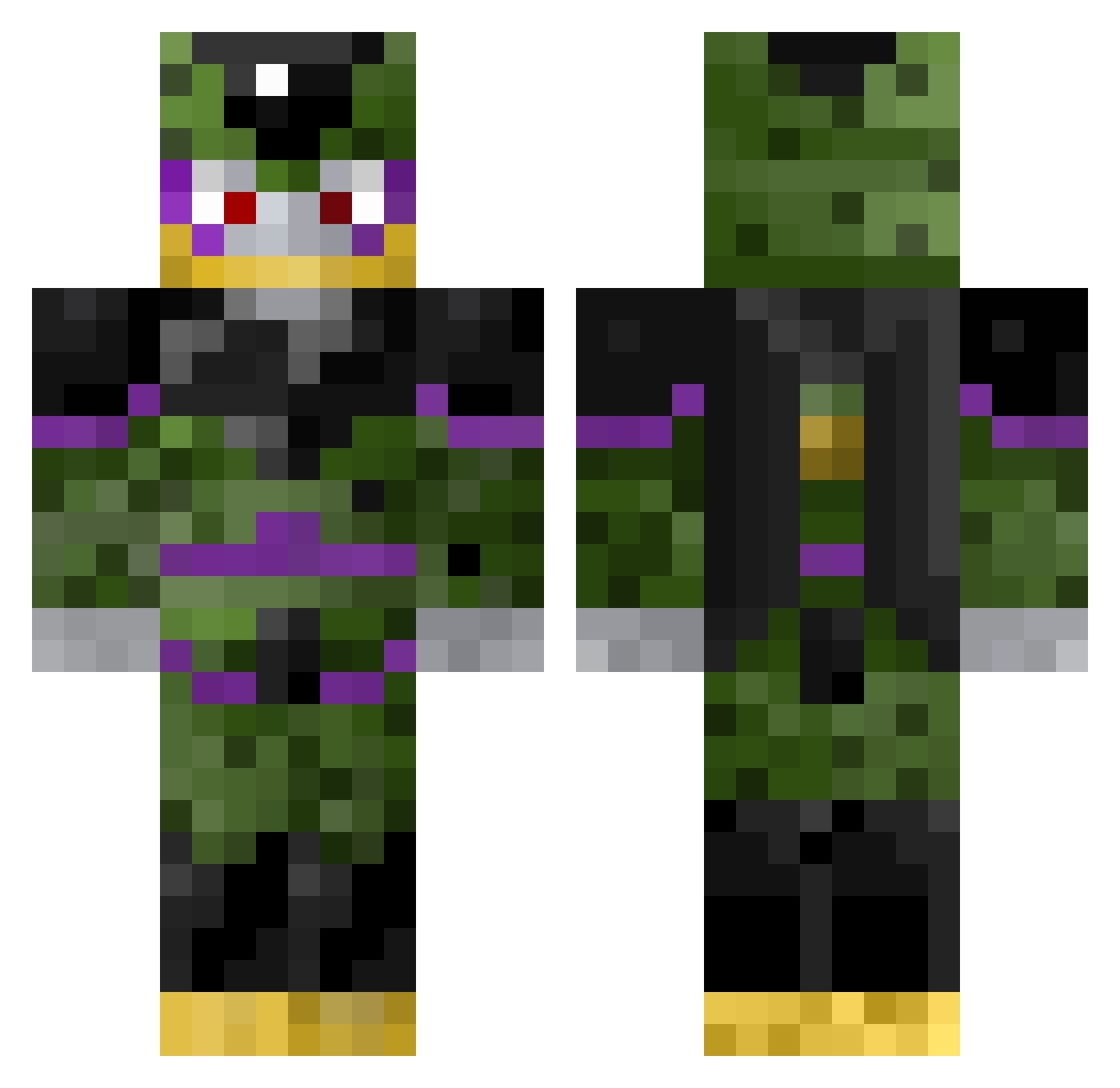 MajinBash Minecraft skin, front and back view