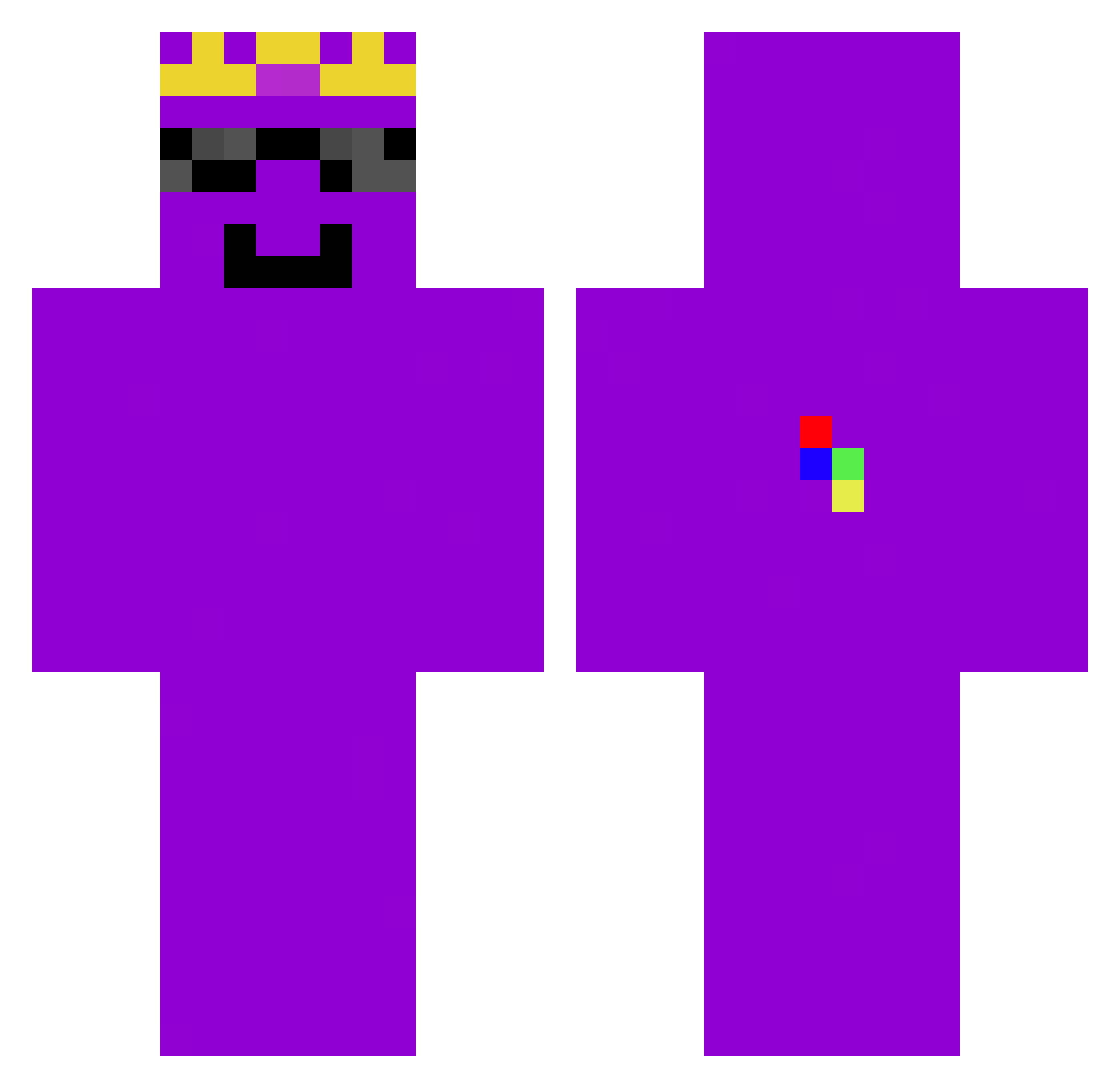 yanalx2 Minecraft skin, front and back view