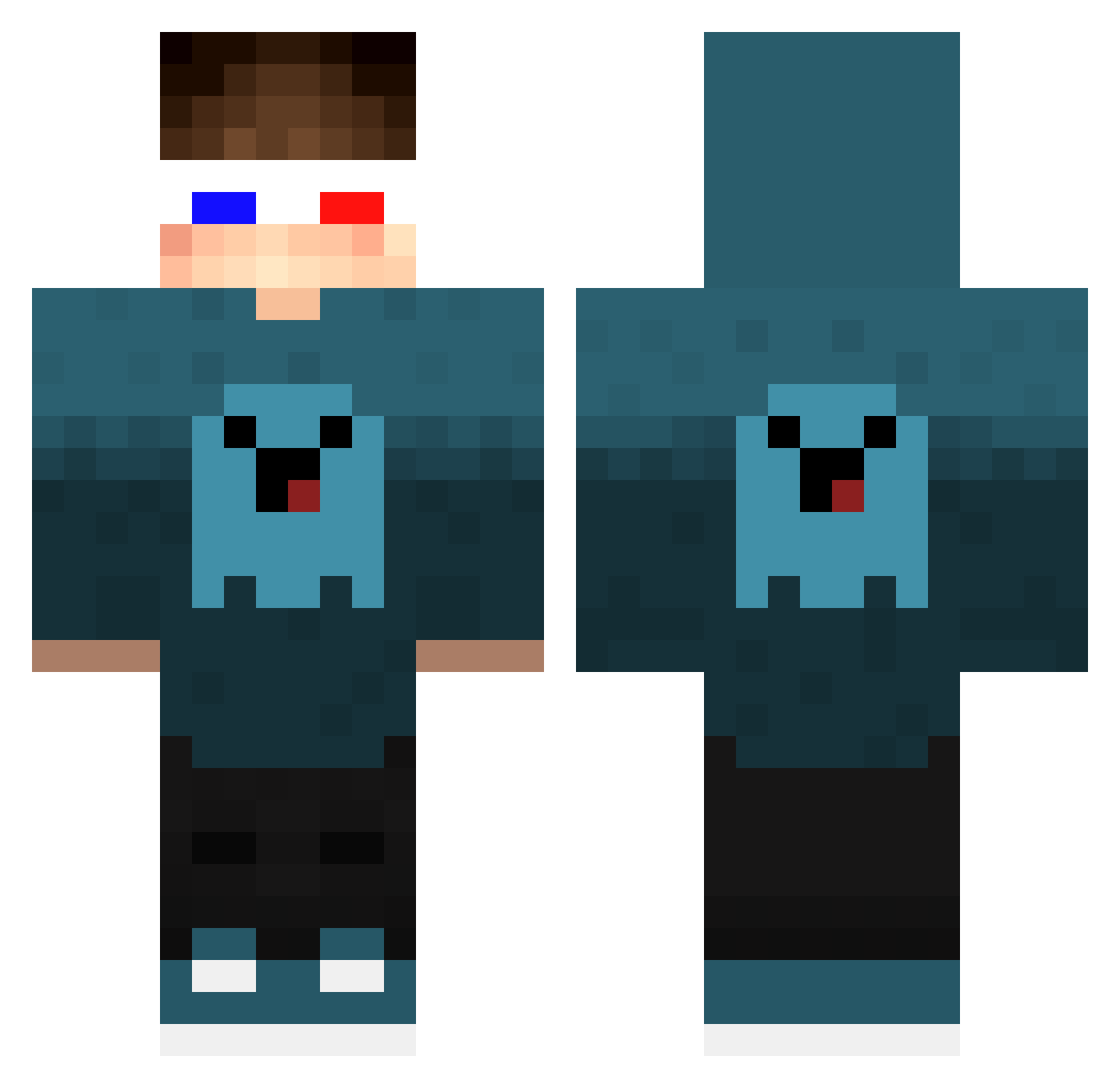 ipr0james Minecraft skin, front and back view