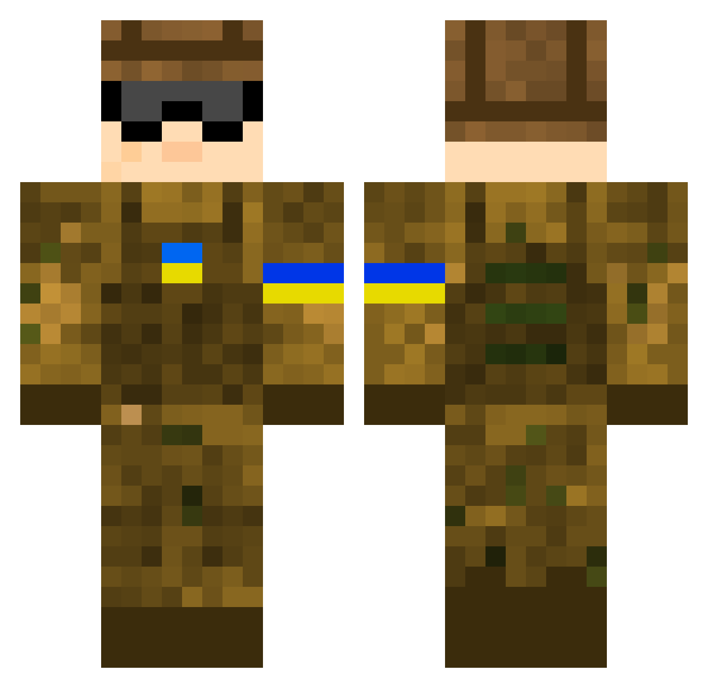 Joris_LTU Minecraft skin, front and back view