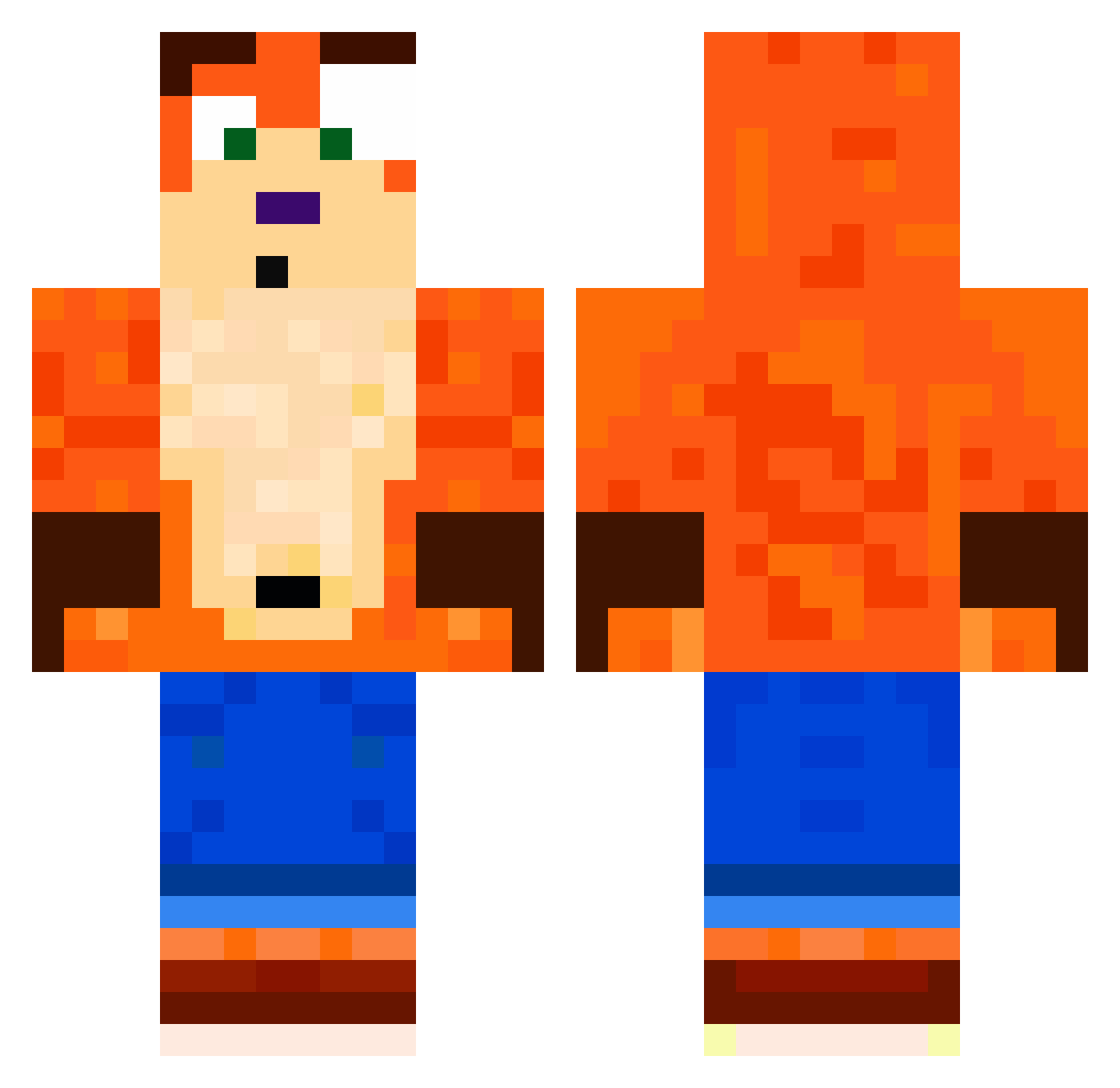 omlr Minecraft skin, front and back view