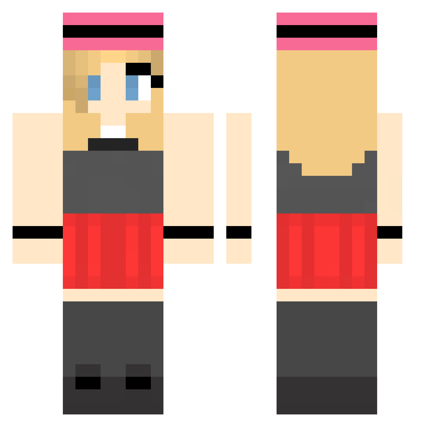 CursedJynx Minecraft skin, front and back view