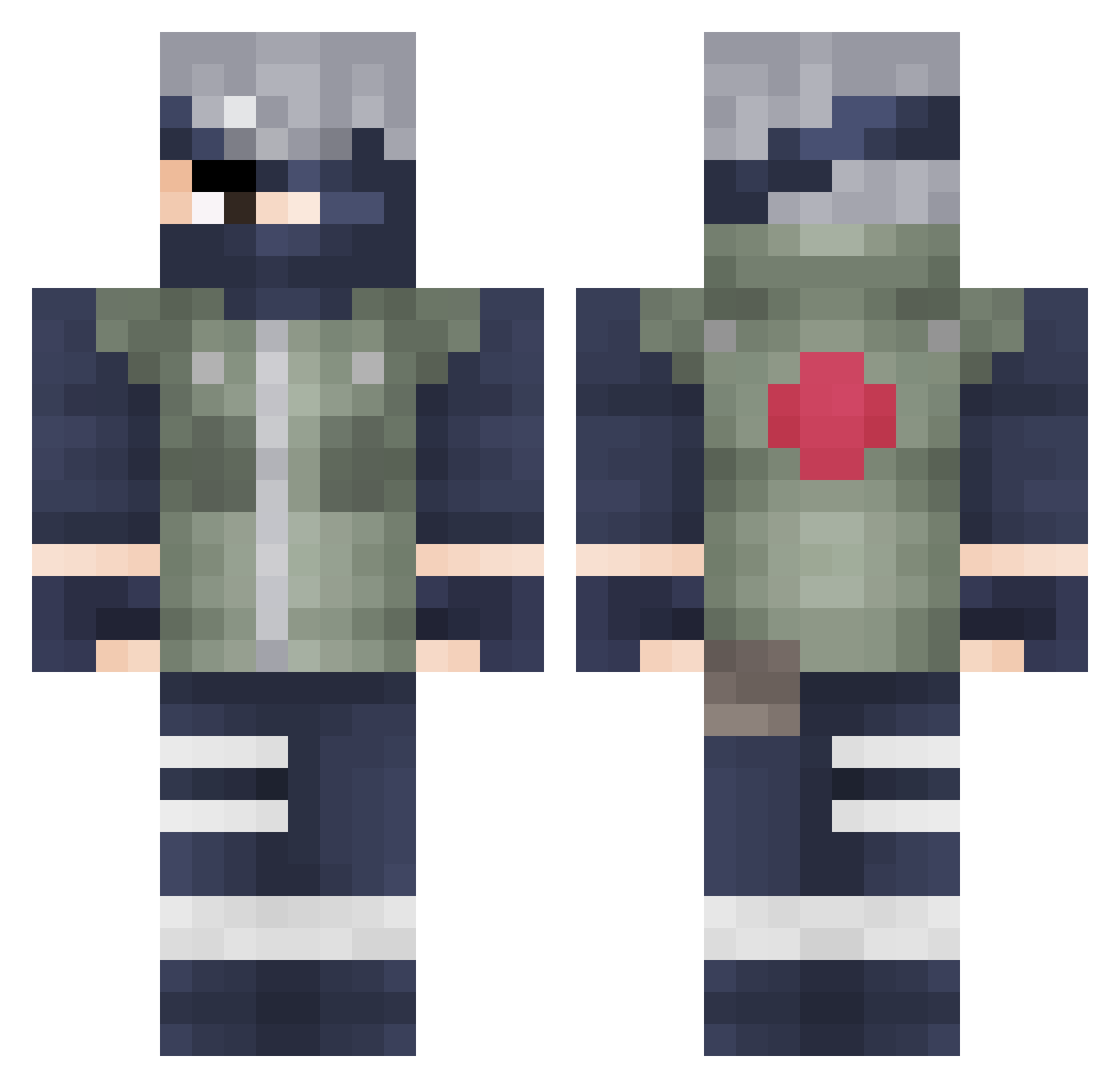 Rephael Minecraft skin, front and back view