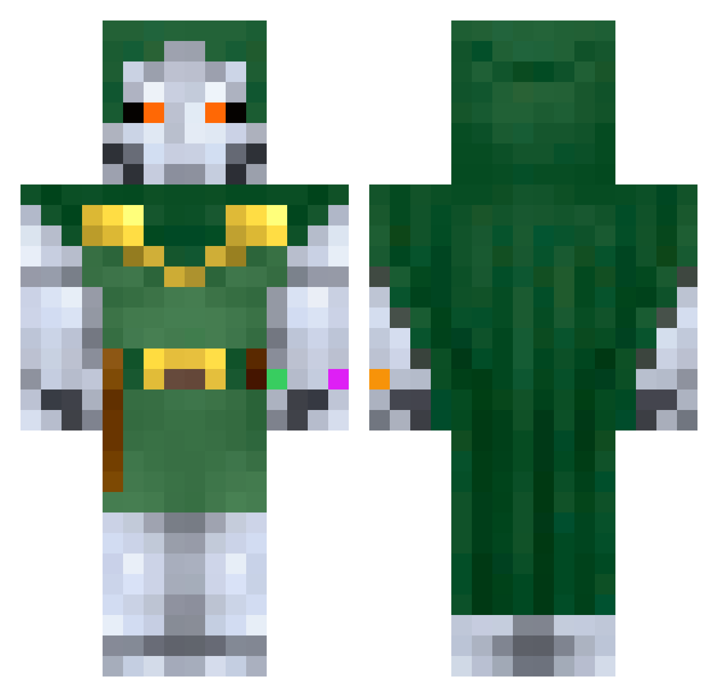 HotBubba1 Minecraft skin, front and back view