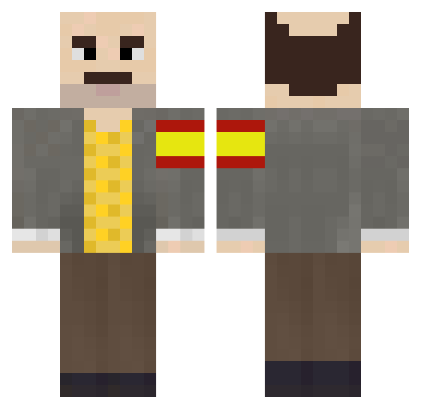 Pep3200 Minecraft skin, front and back view