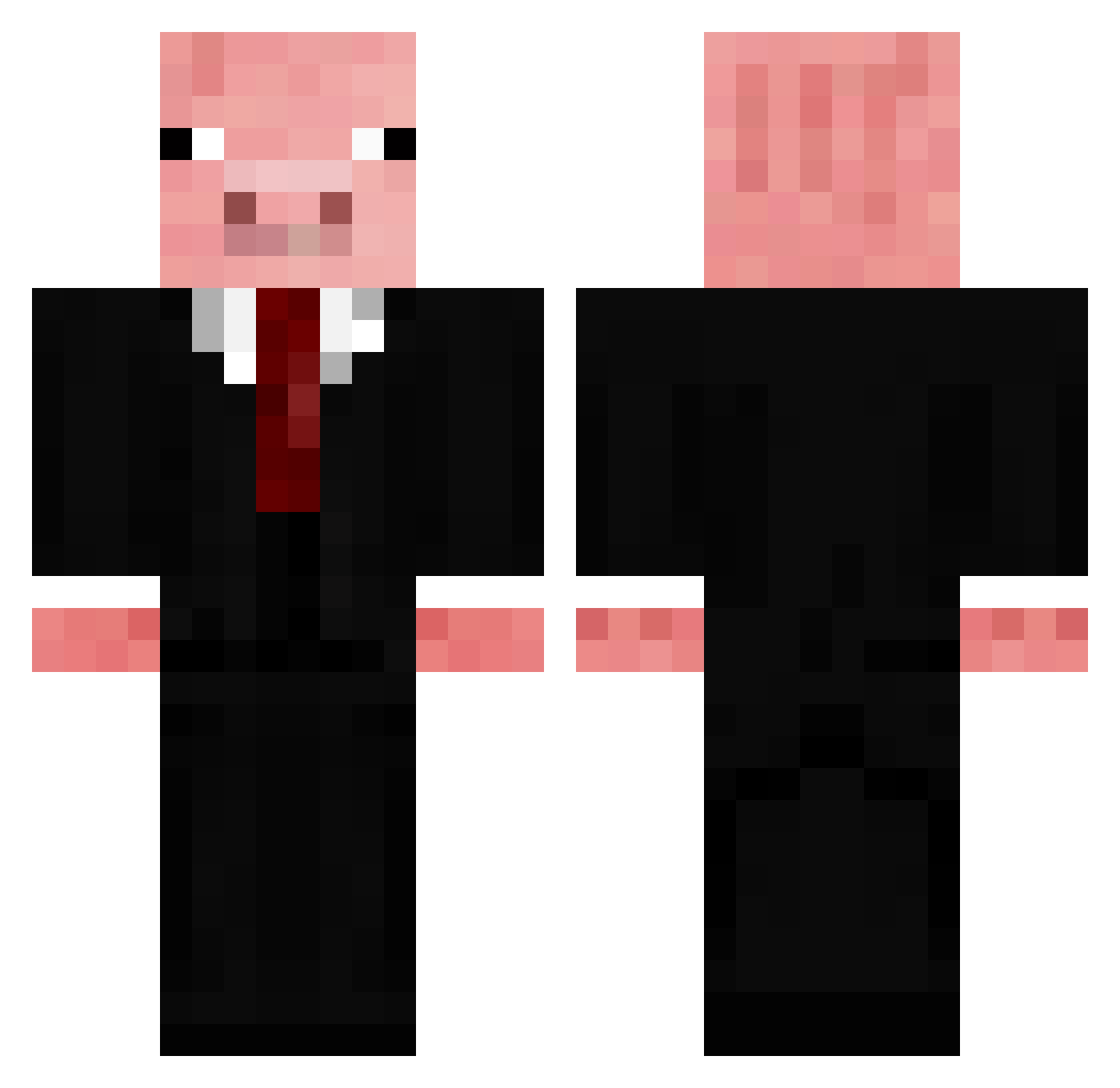 allinex Minecraft skin, front and back view