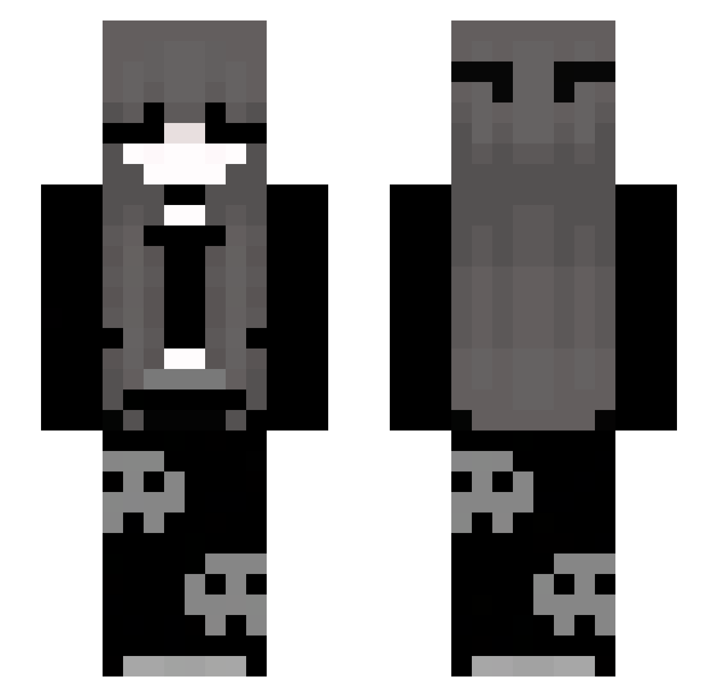 Grimnly Minecraft skin, front and back view